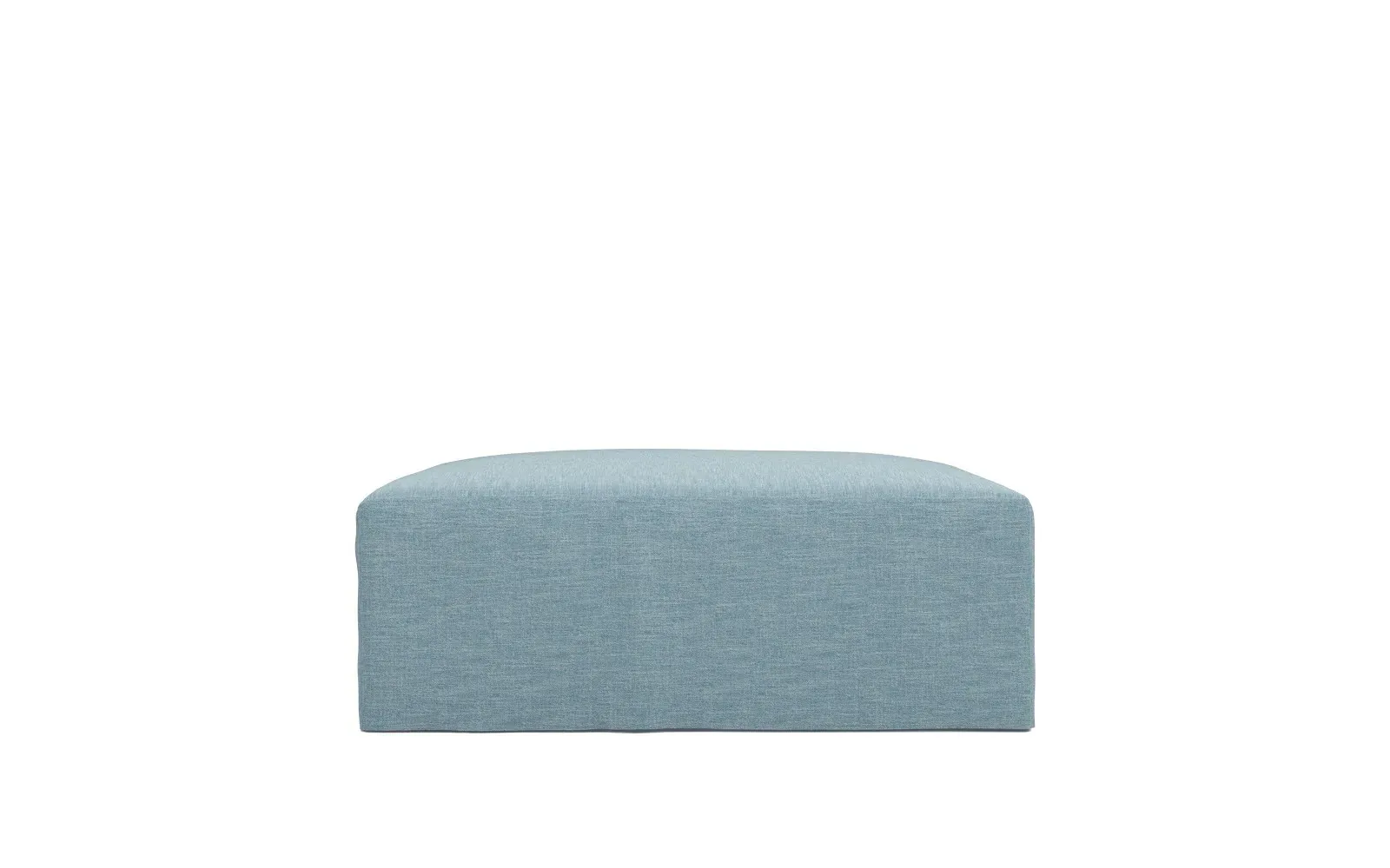 Lexie Square Ottoman with Casters - Eggshell Blue