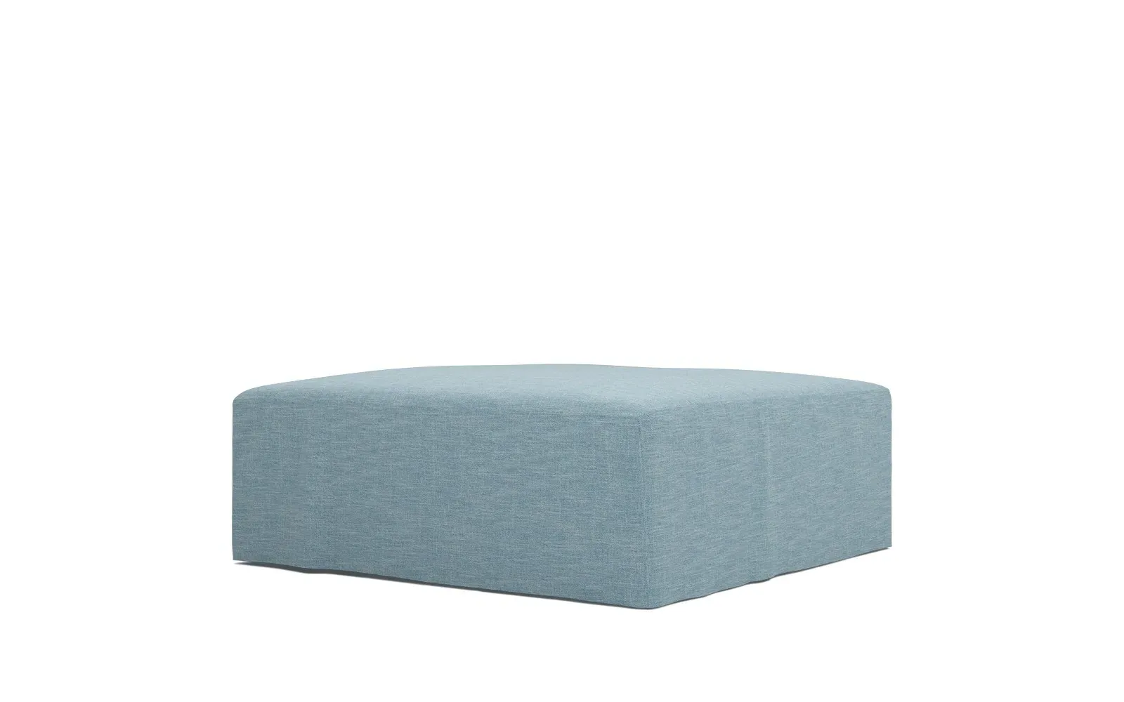 Lexie Square Ottoman with Casters - Eggshell Blue