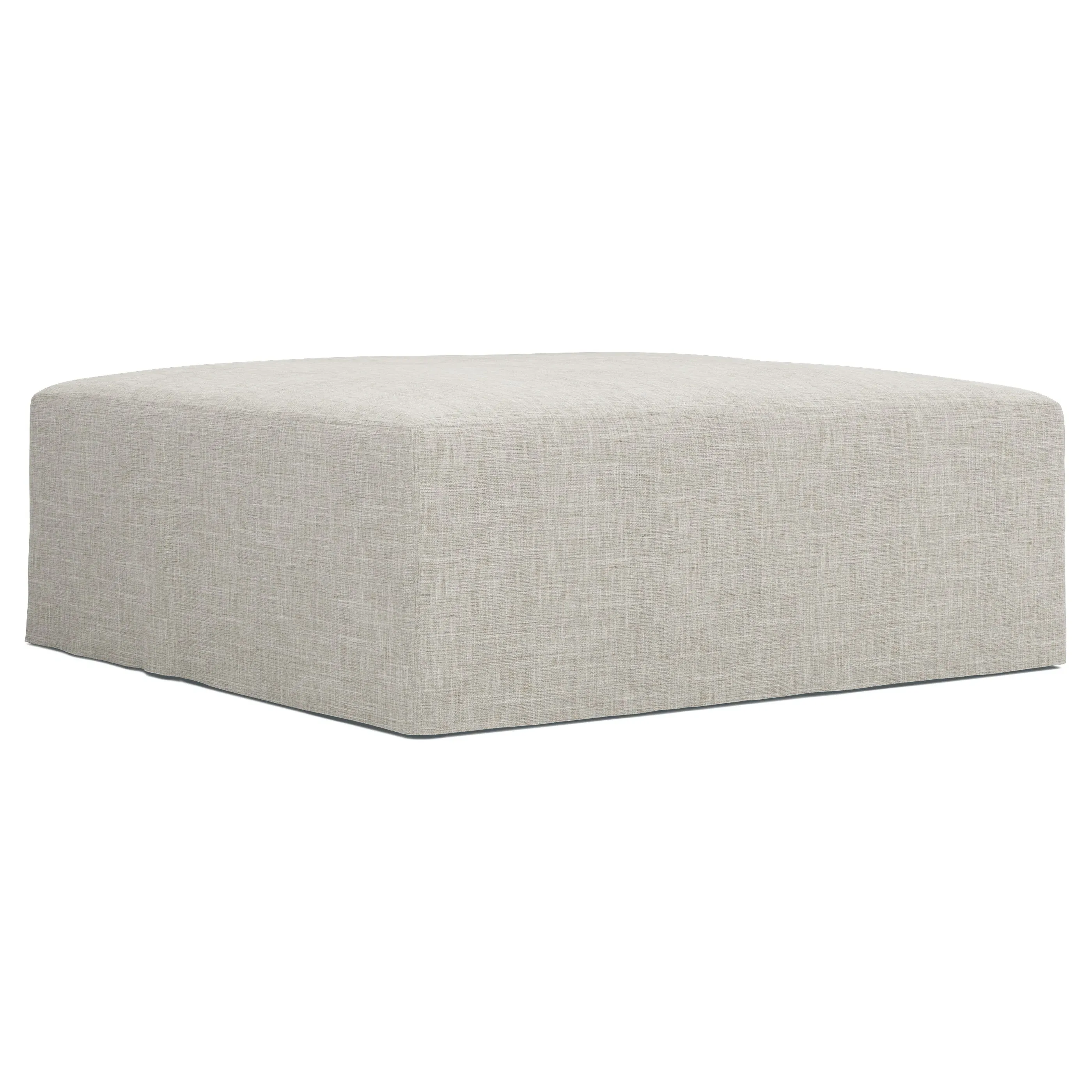 Lexie Square Ottoman with Casters - Fog image