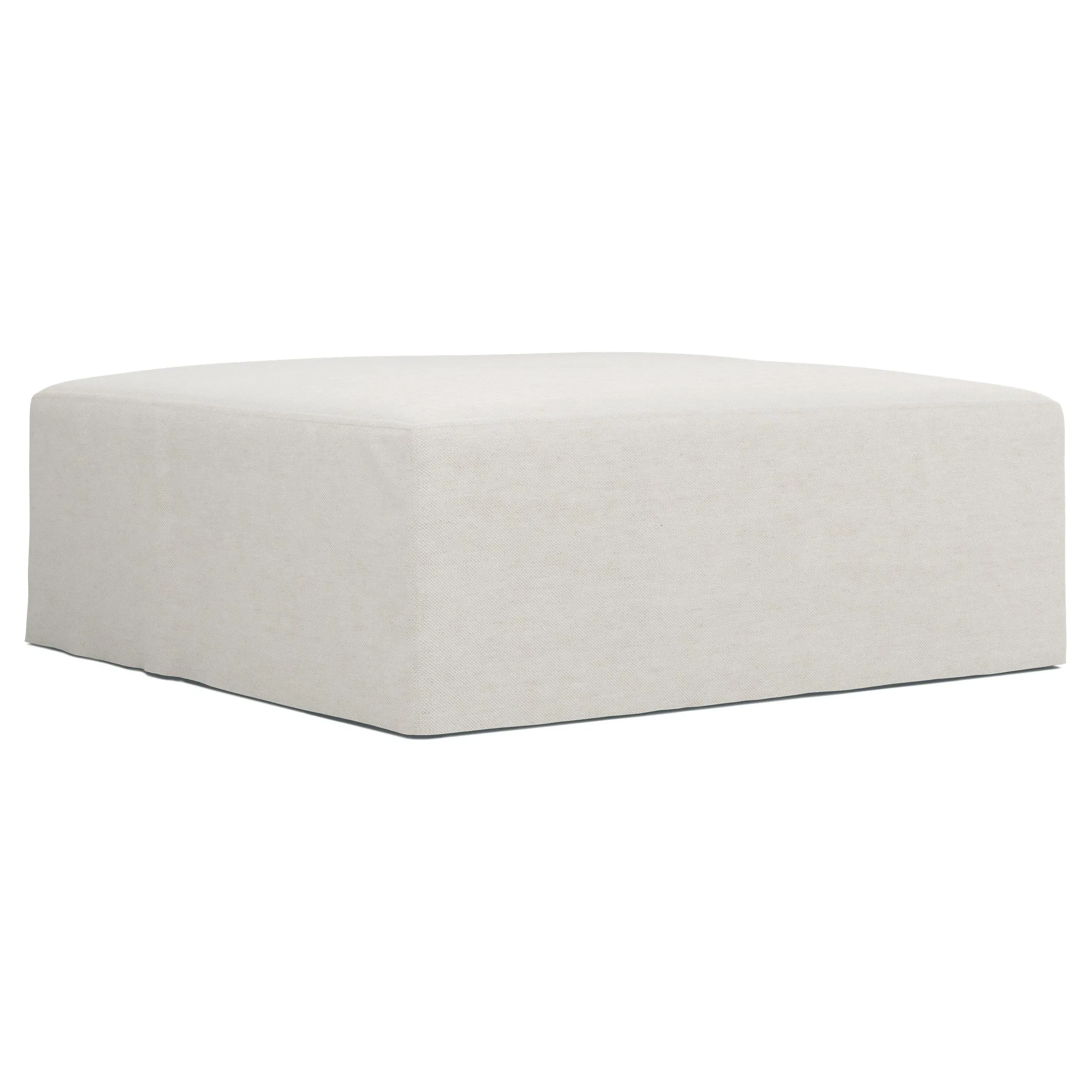 Lexie Square Ottoman with Casters - Pearl