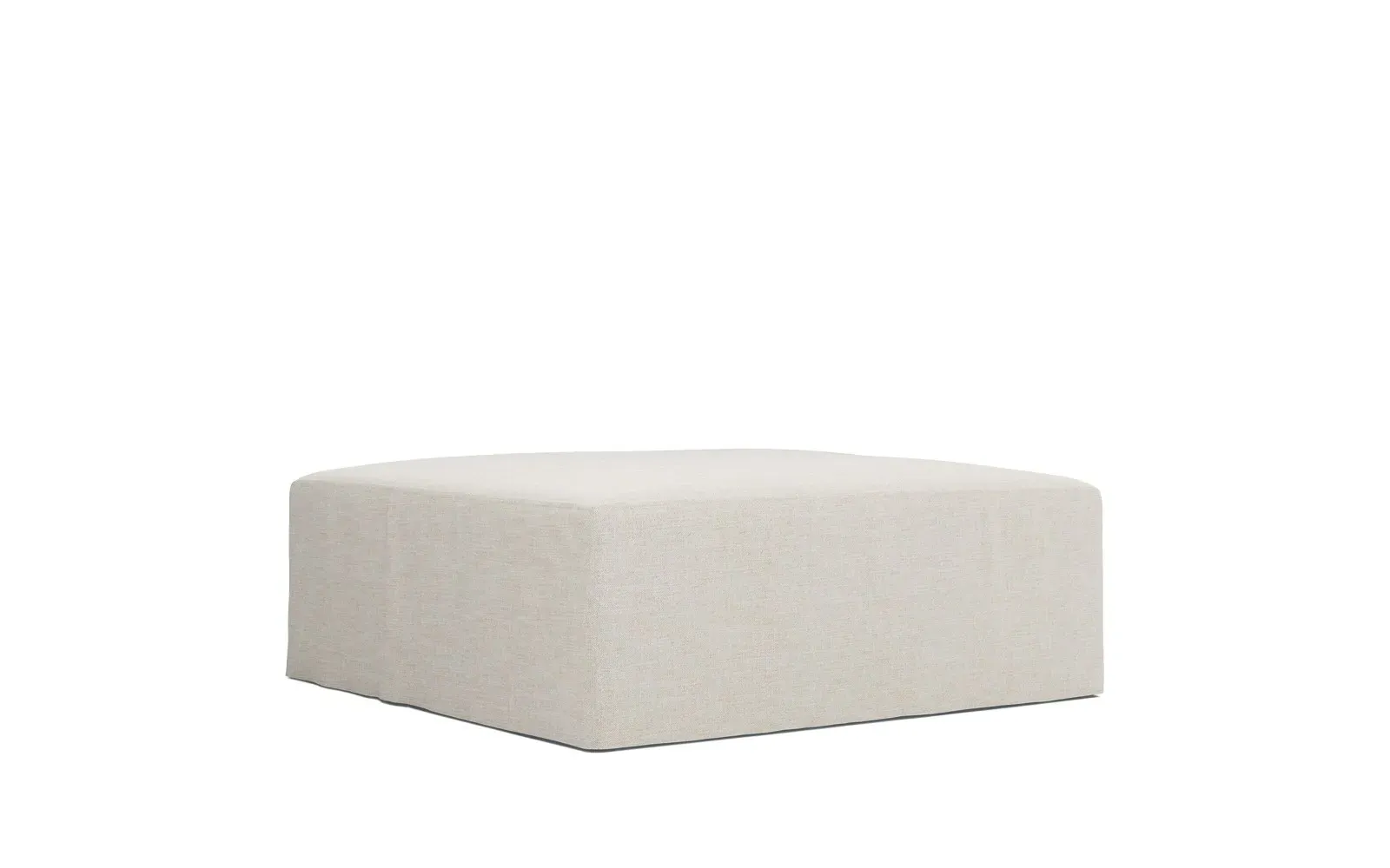 Lexie Square Ottoman with Casters - Sea Salt