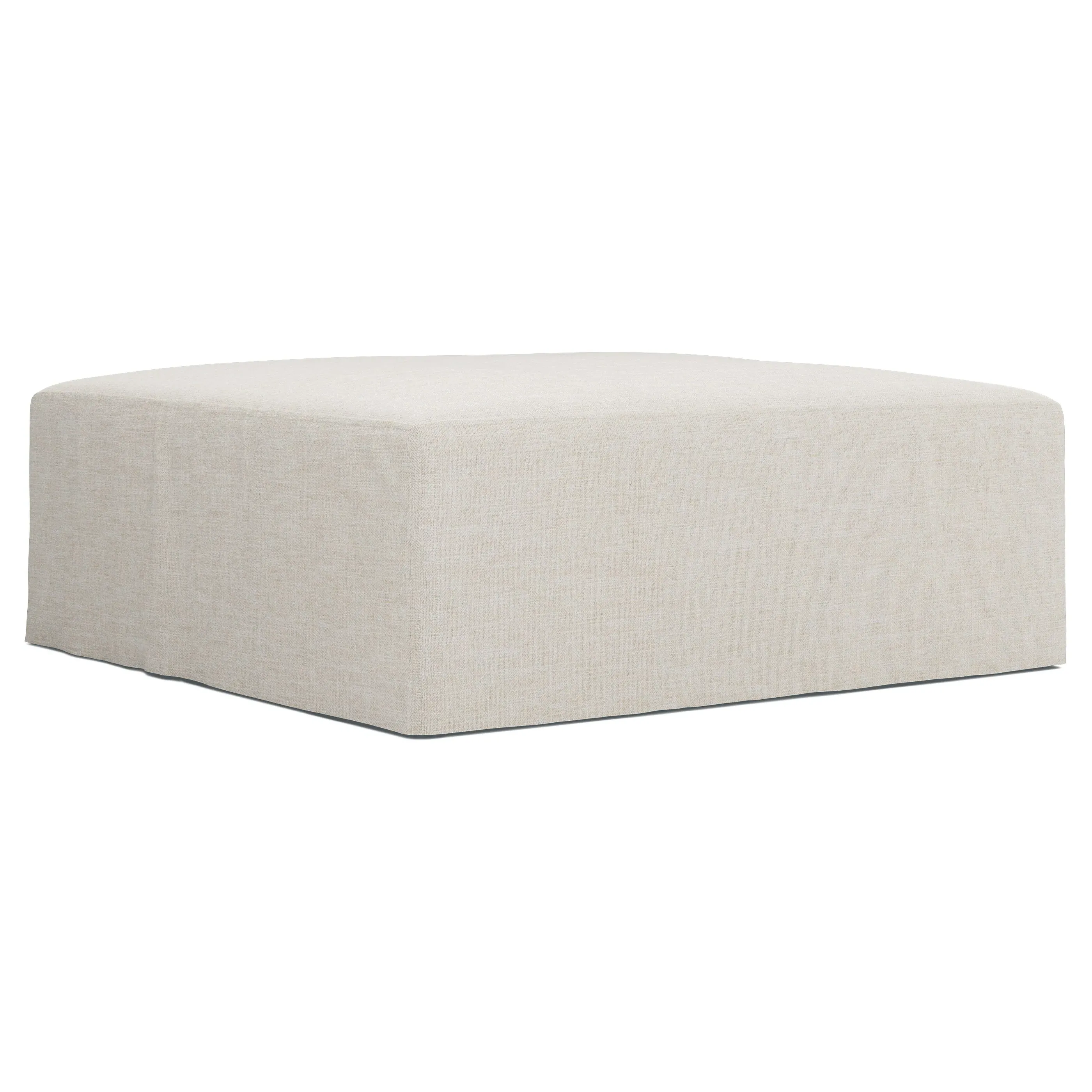 Lexie Square Ottoman with Casters - Sea Salt