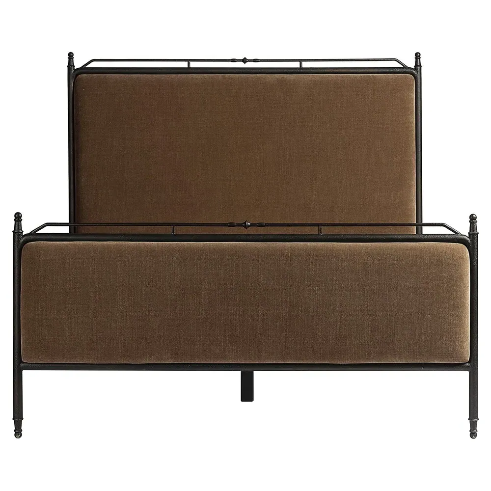 Leyla Altair King Size Bed Frame - Mushroom, Iron