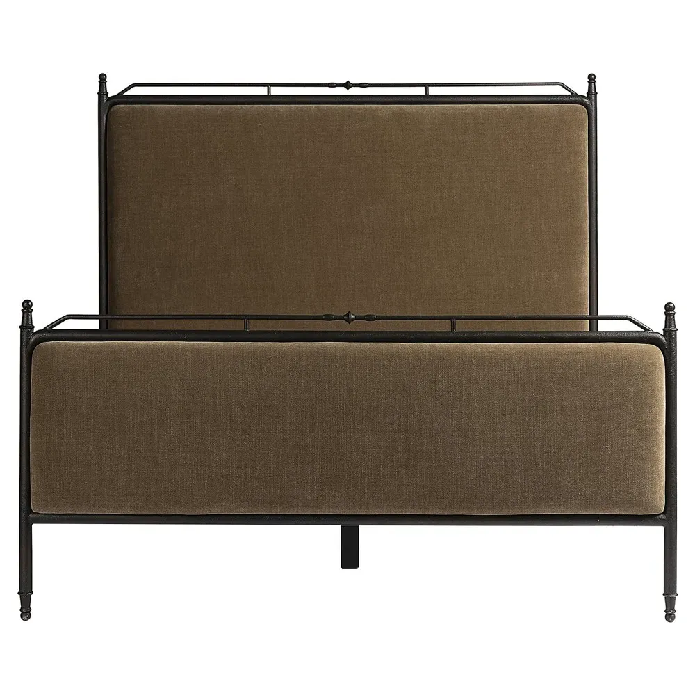Leyla Altair Queen Size Bed Frame - Mushroom, Iron image
