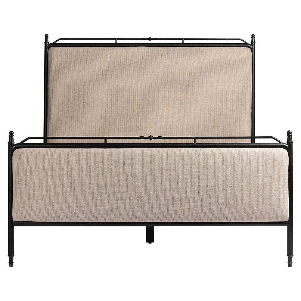 Leyla King Size Bed Frame - Laine Natural, Iron