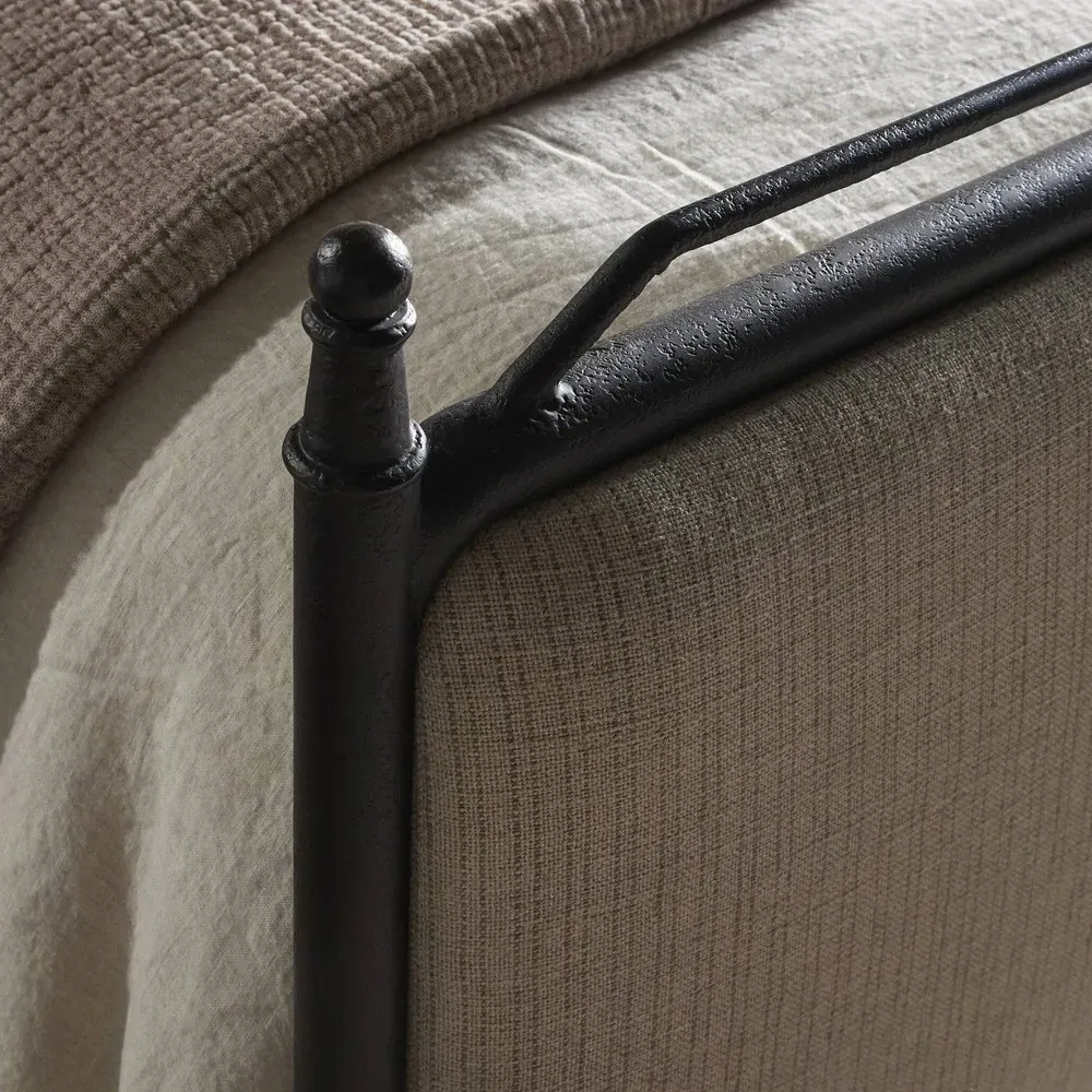 Leyla Queen Size Bed Frame - Laine Natural, Iron