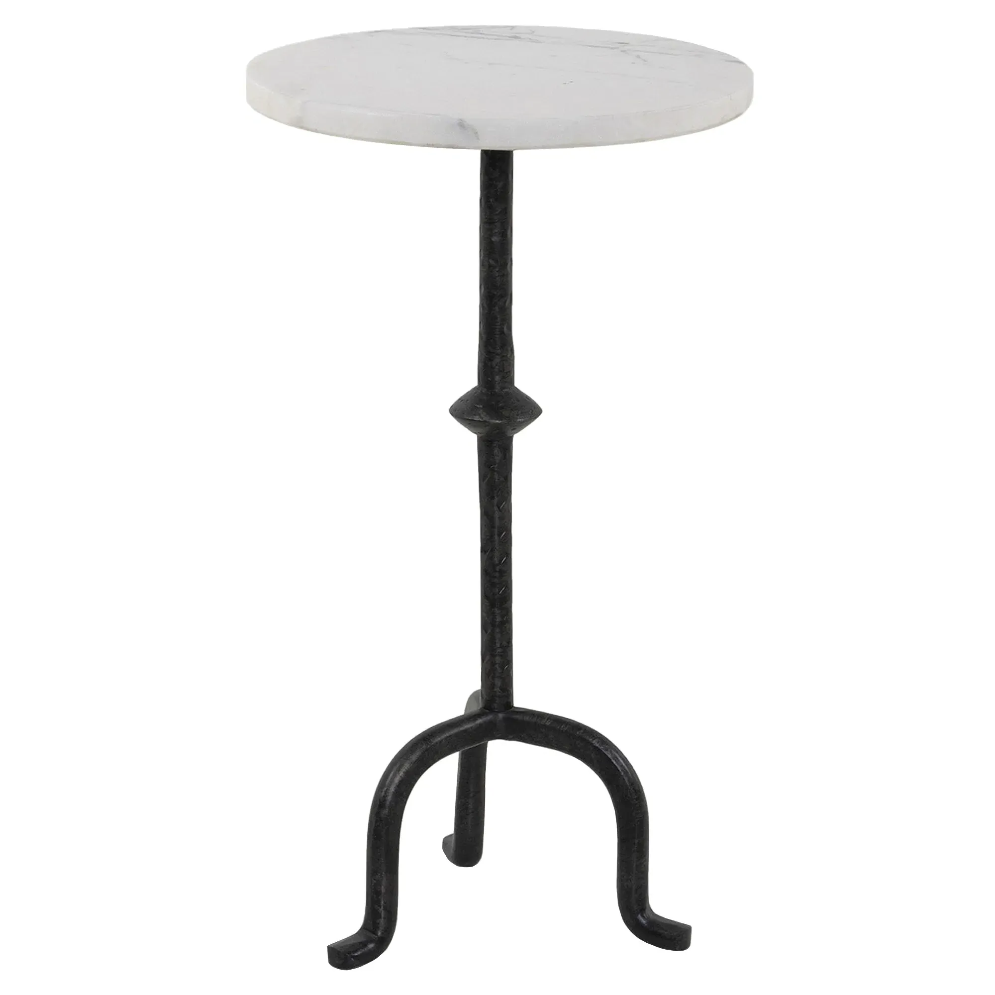Leyla Round Drink Table - White, Marble
