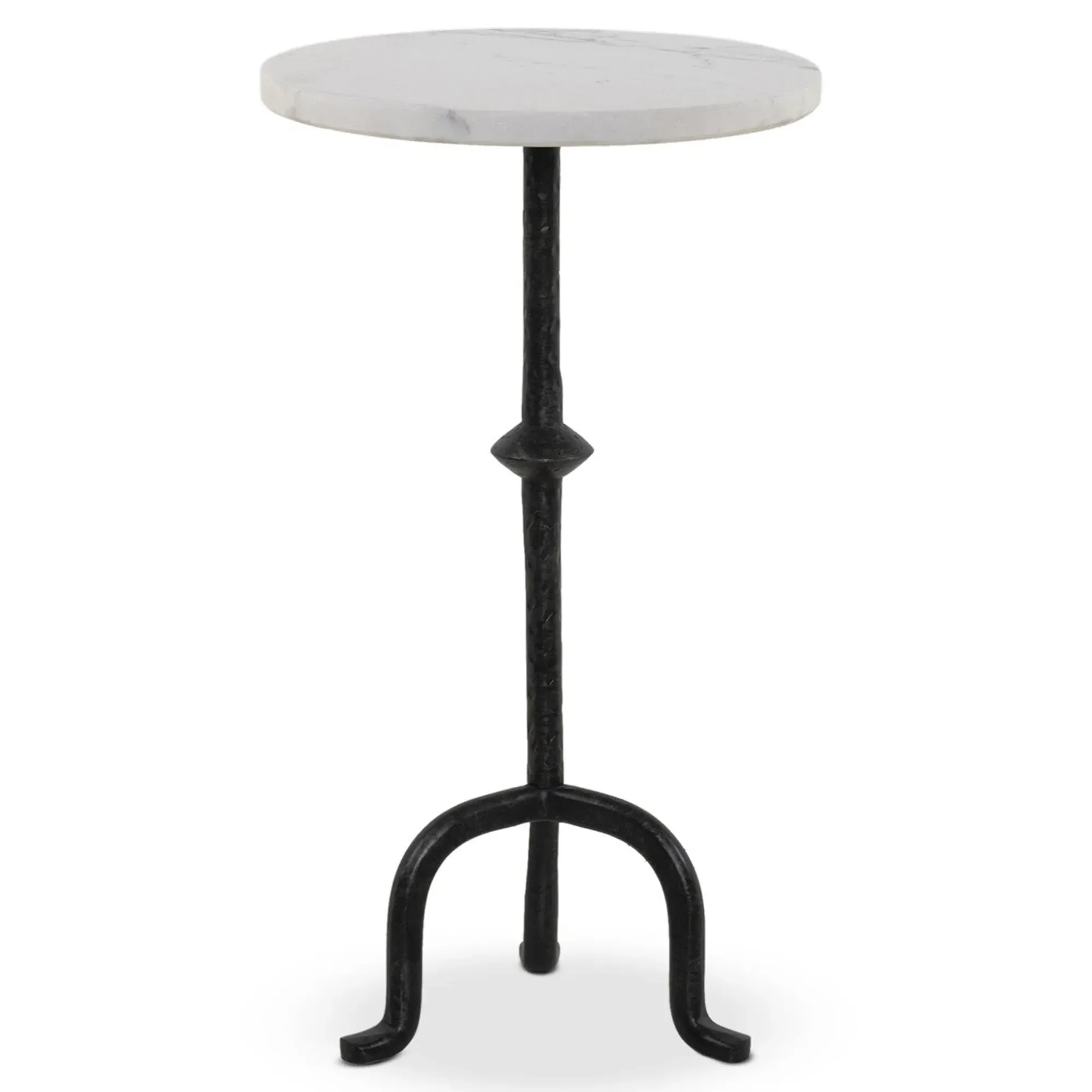 Leyla Round Drink Table - White, Marble