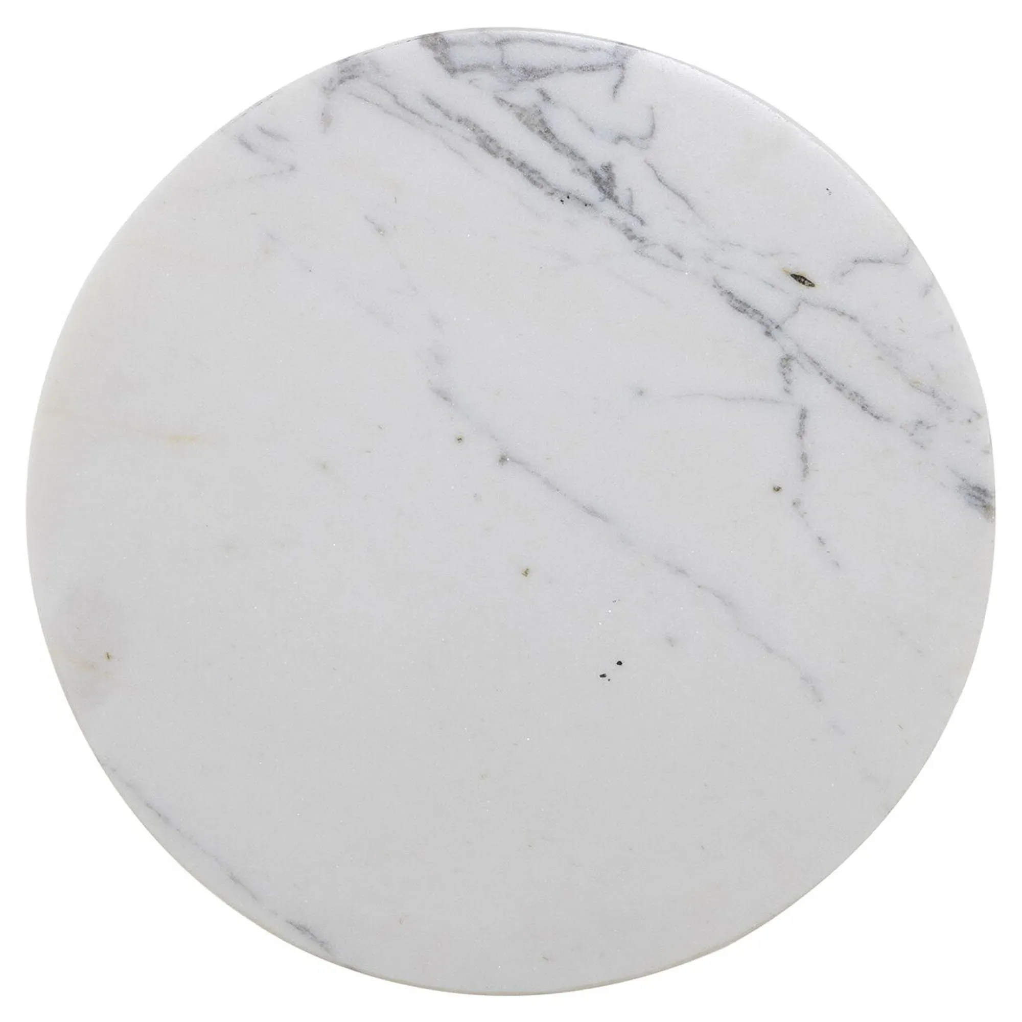 Leyla Round Drink Table - White, Marble