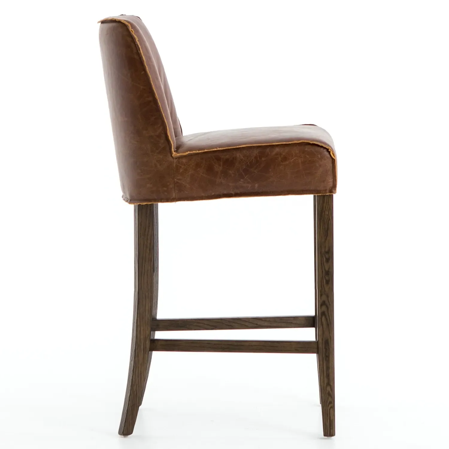 Liam Counter Stool - Brown, Leather