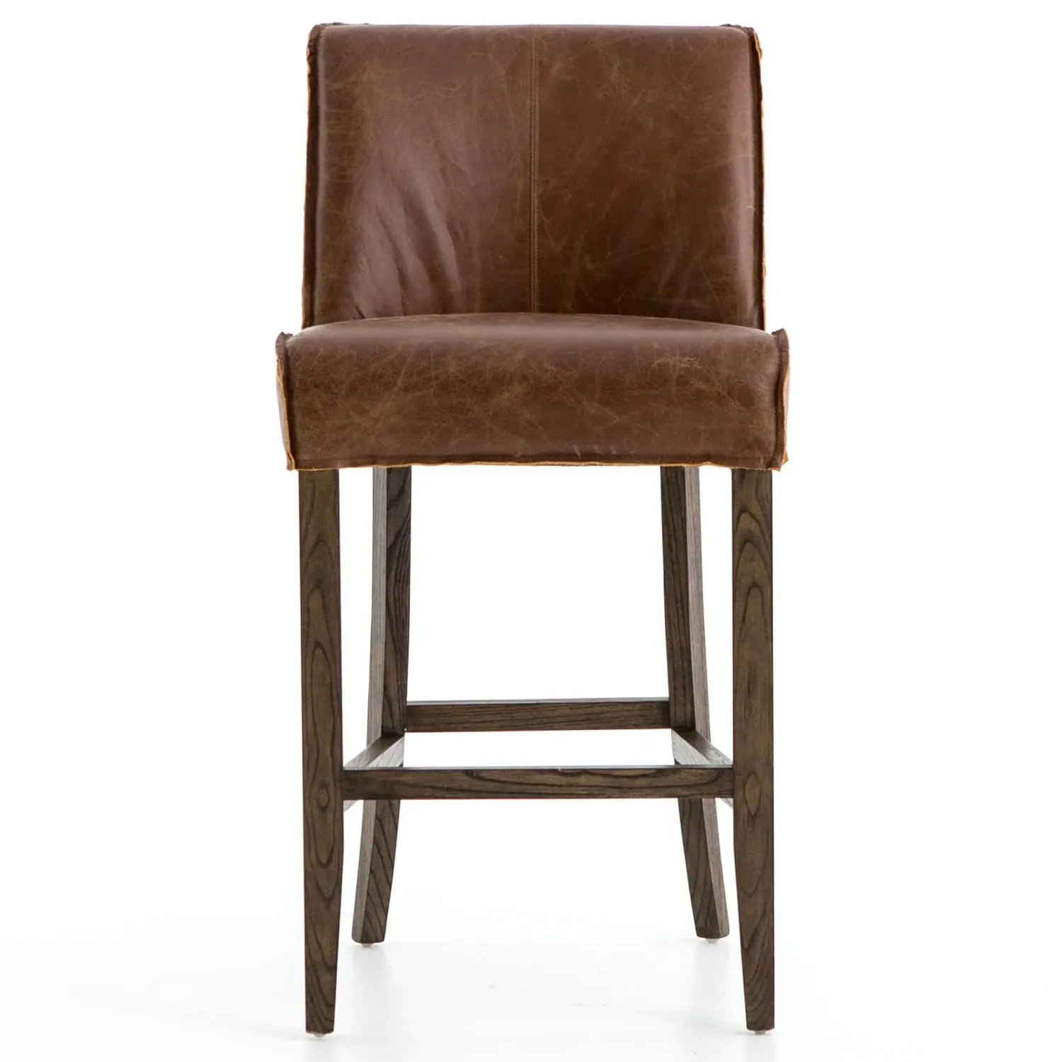 Liam Counter Stool - Brown, Leather