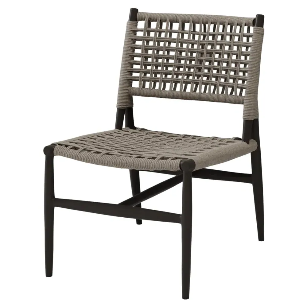 Liam Outdoor Dining Chair - Brown, Aluminum image