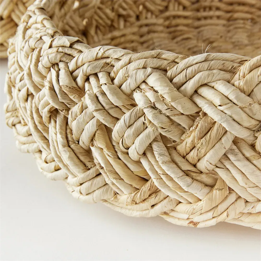 Liam Square Decorative Trays Set of 2 - Brown, Abaca