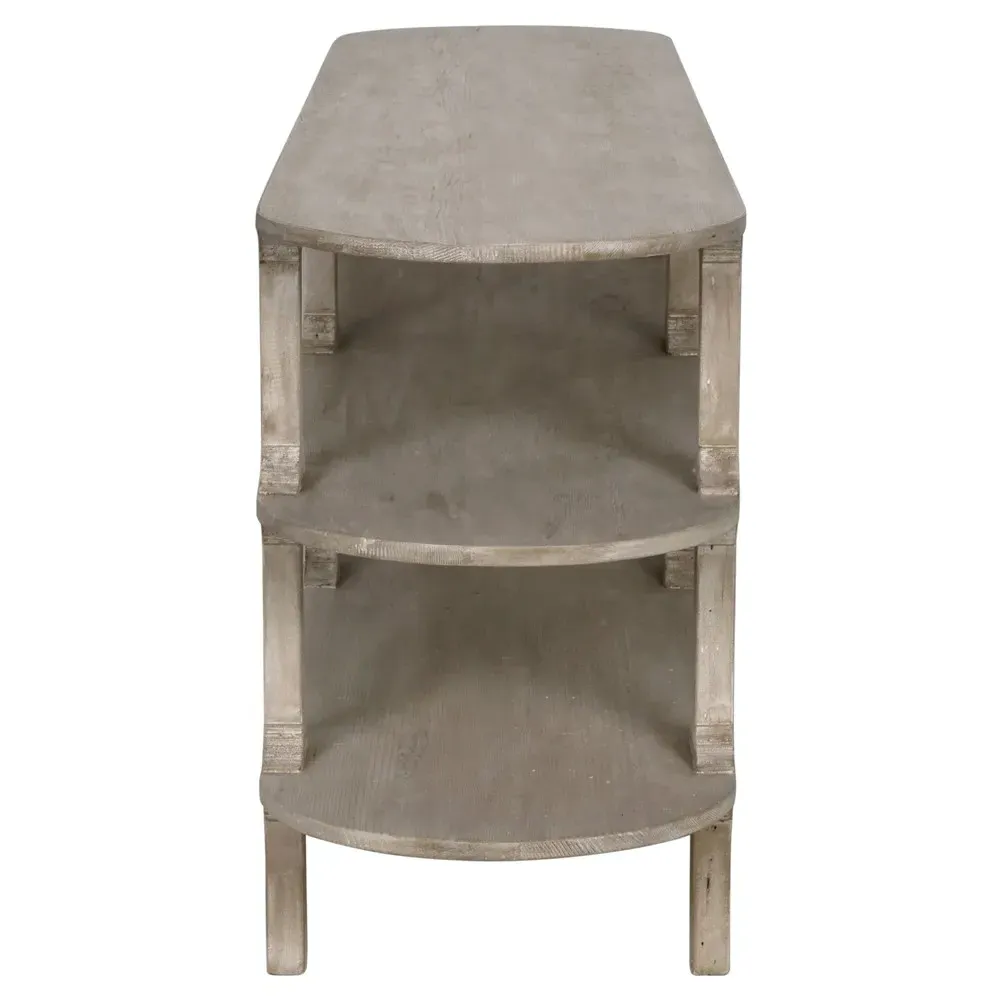 Lian Oval Console Table - Grey, Reclaimed Wood