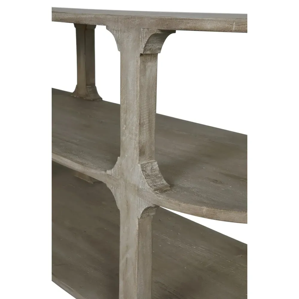 Lian Oval Console Table - Grey, Reclaimed Wood