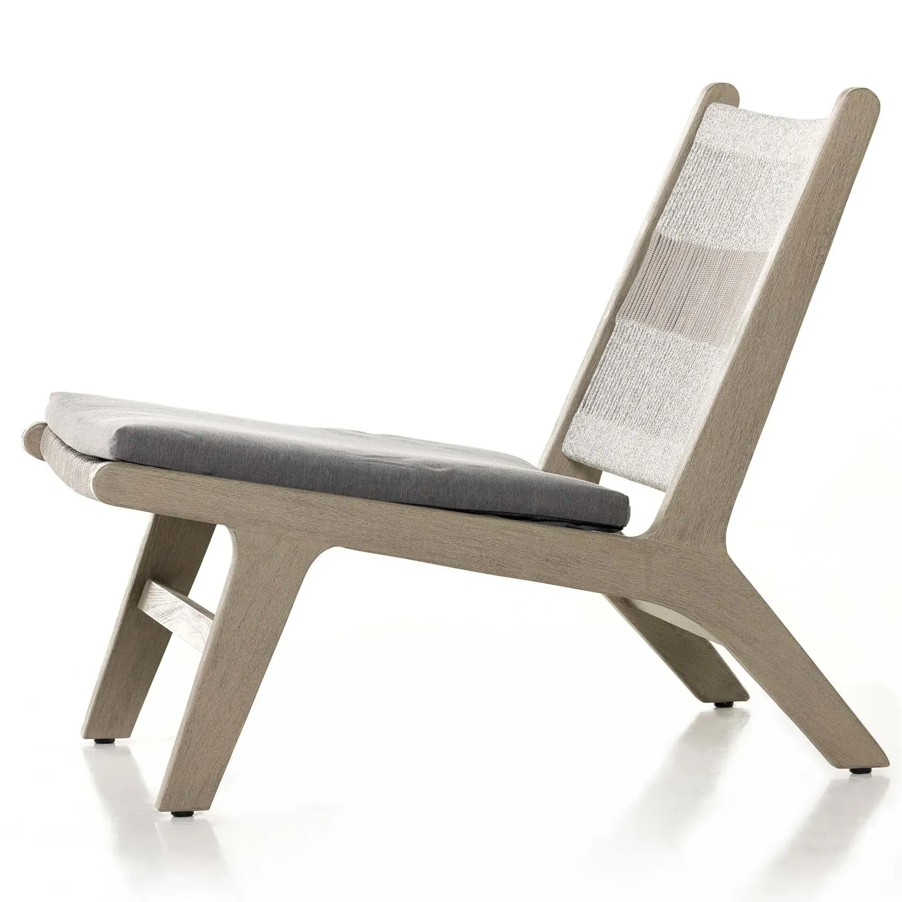 Liana Outdoor Lounge Chair with Cushion - Grey, Teak