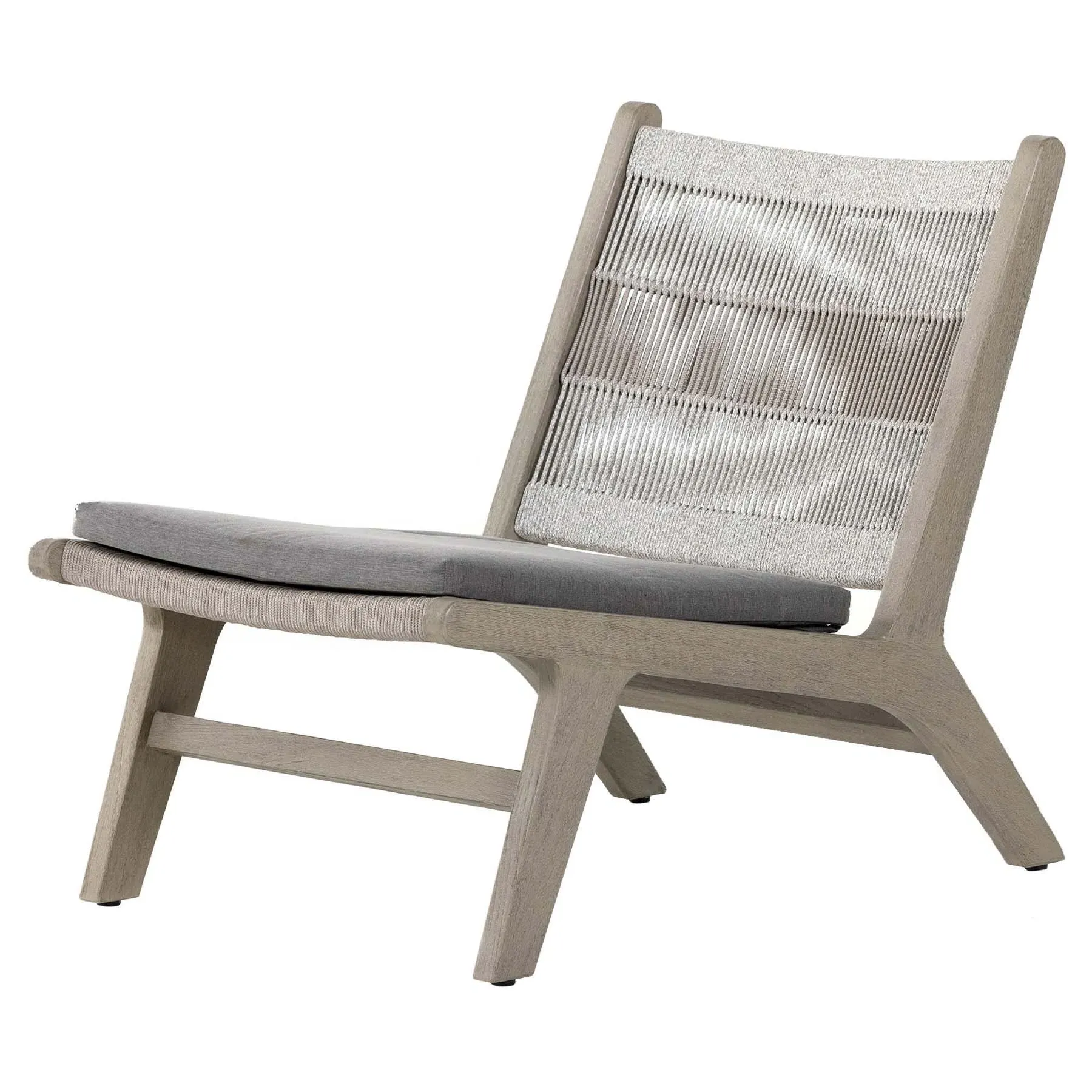 Liana Outdoor Lounge Chair with Cushion - Grey, Teak image