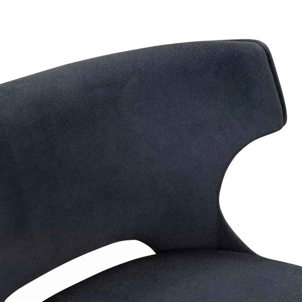 Liana Wing Back Swivel Counter Stool - Blue, Velvet