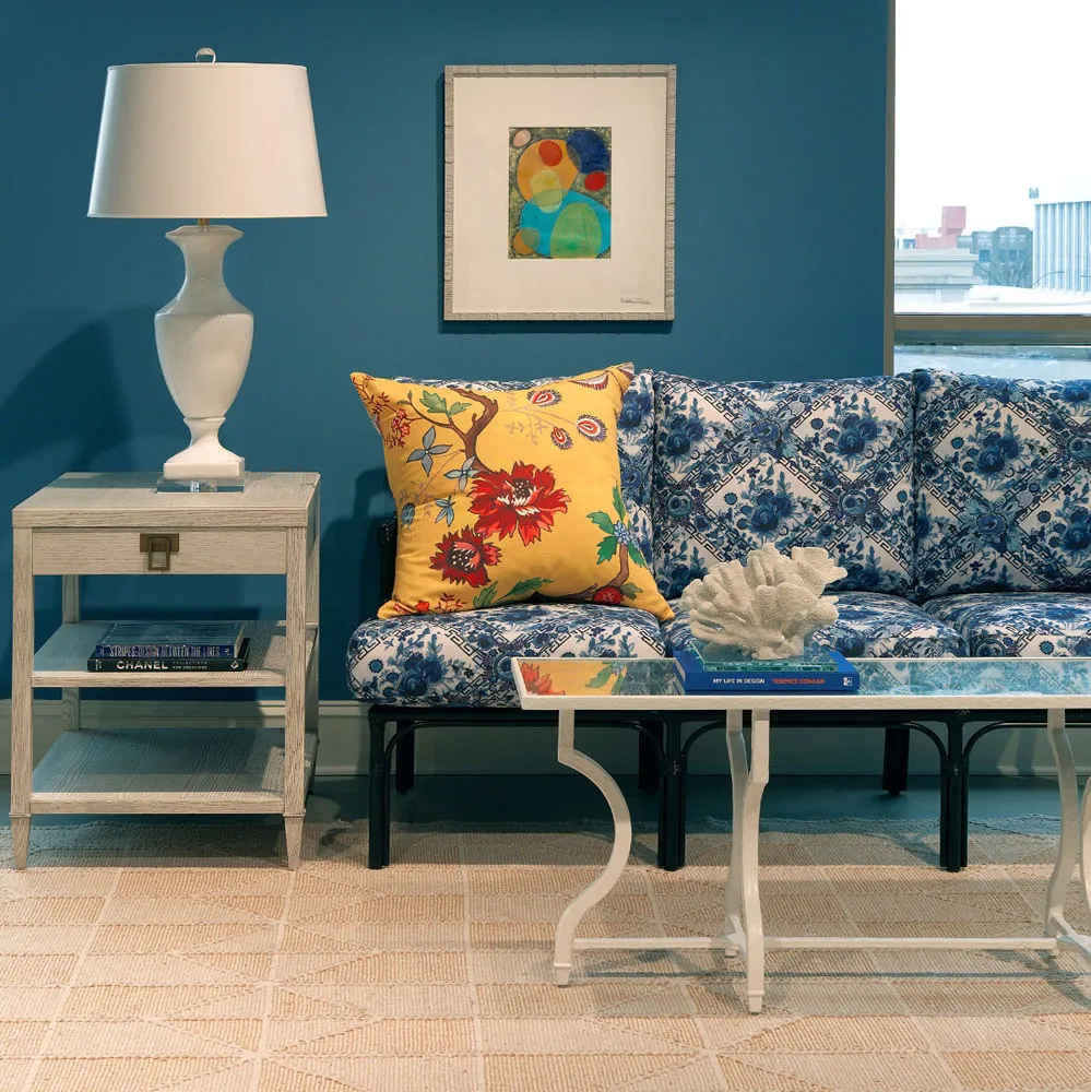 Lianna Rectangular Side Table - White, Ash