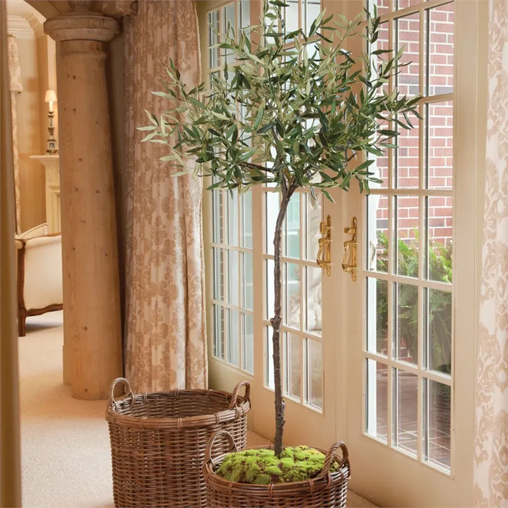 Lianne Potted Faux Olive Tree - Green