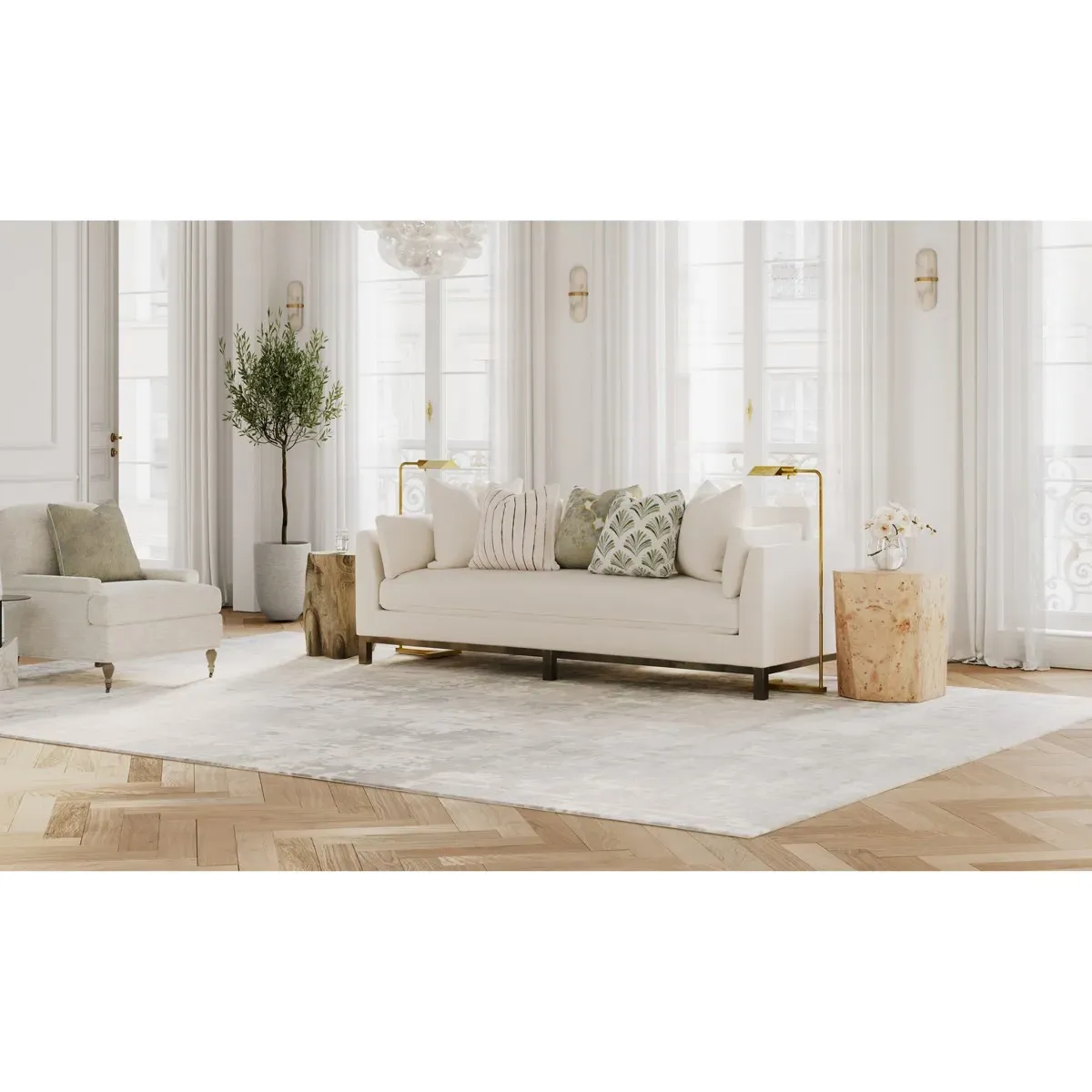 Lianne Potted Faux Olive Tree - Green