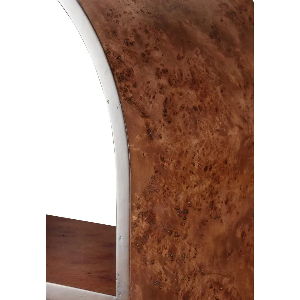 Liene Arched Etagere - Brown, Mappa Burl Wood