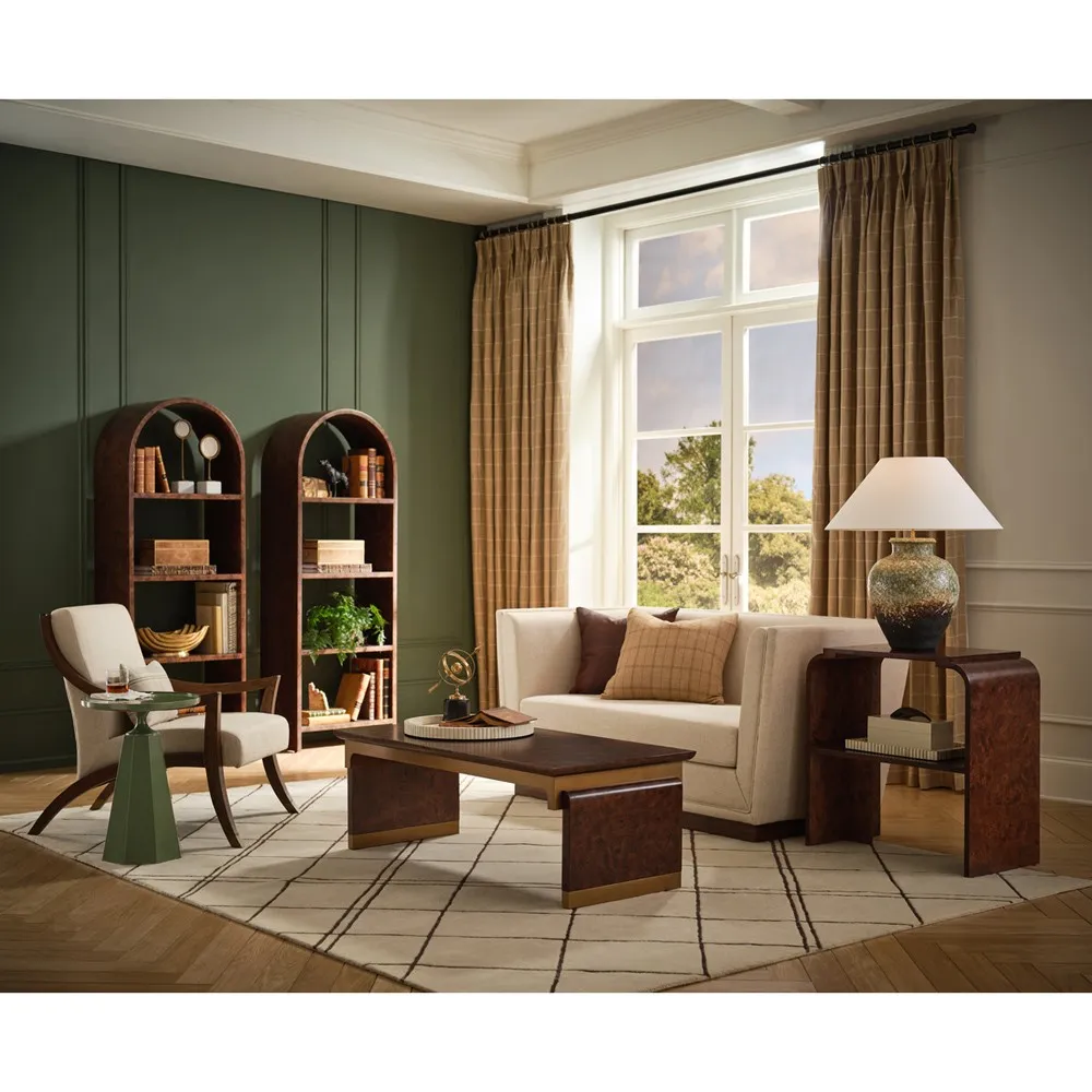 Liene Arched Etagere - Brown, Mappa Burl Wood