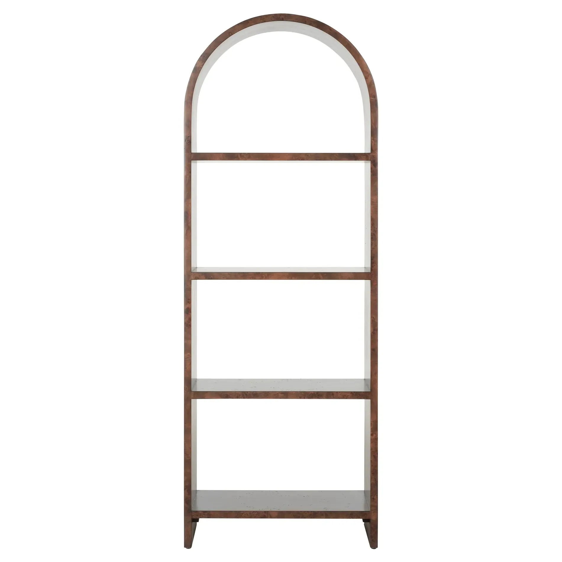 Liene Arched Etagere - Brown, Mappa Burl Wood