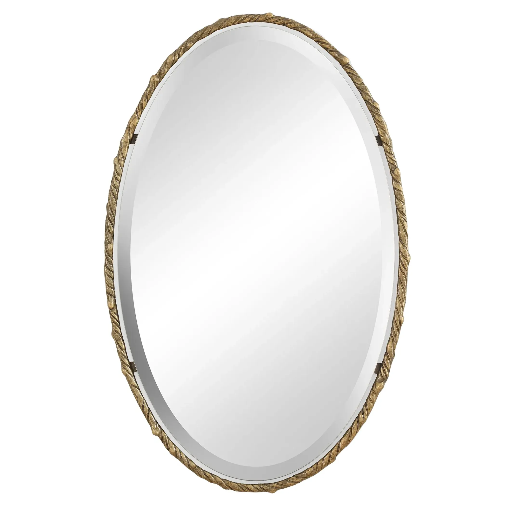 Lierge Oval Wall Mirror with Twisted Branch Frame - Gold image