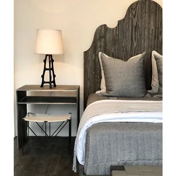 Liesl King Size Bed Frame - Dark Grey, Wood