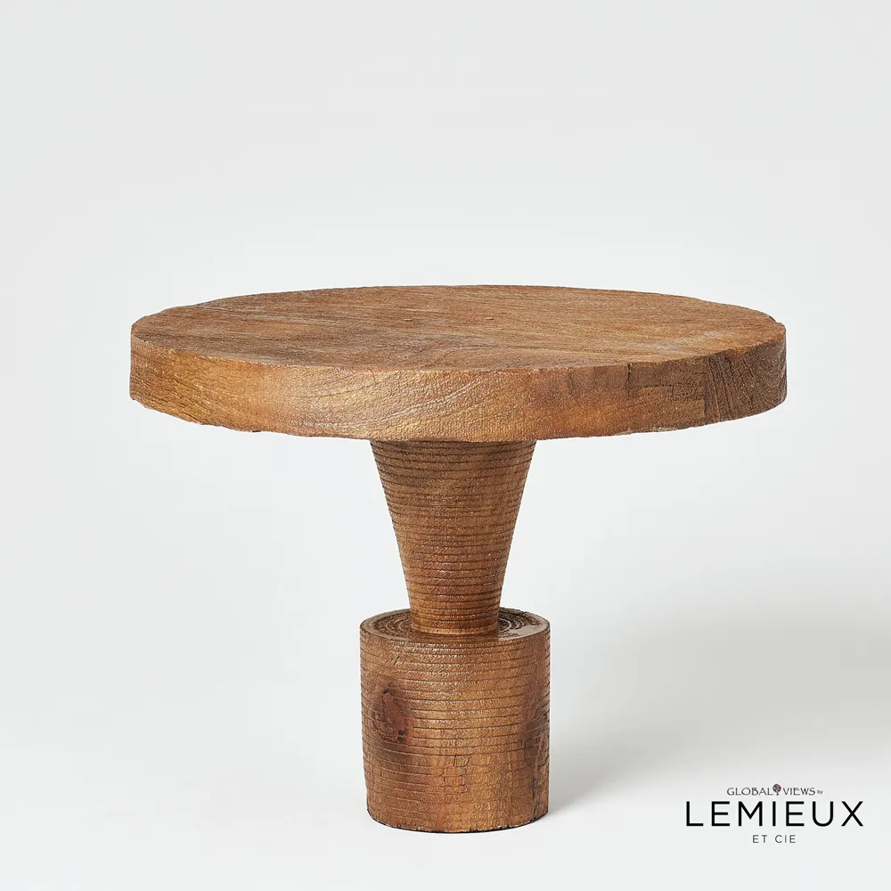 Lila Pedestal Sculpture - Brown, Mango Wood