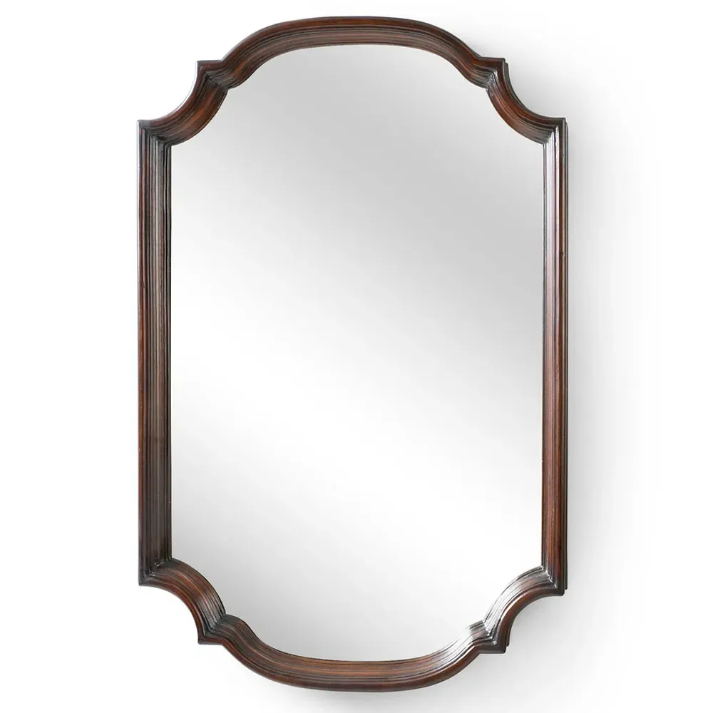 Lili Wall Mounted Mirror - Brown, Wood