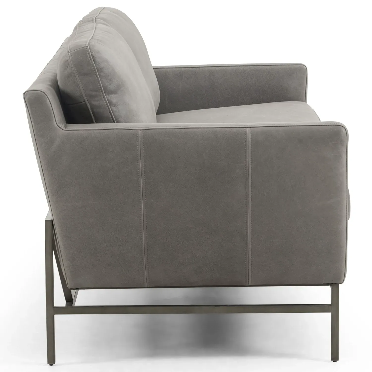 Lilian 3-Seater Sofa - Grey, Leather