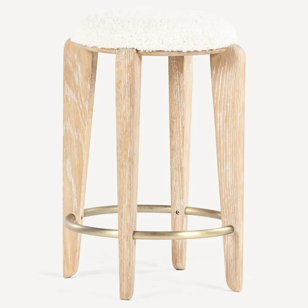 Lilith Counter Stool - White, Oak