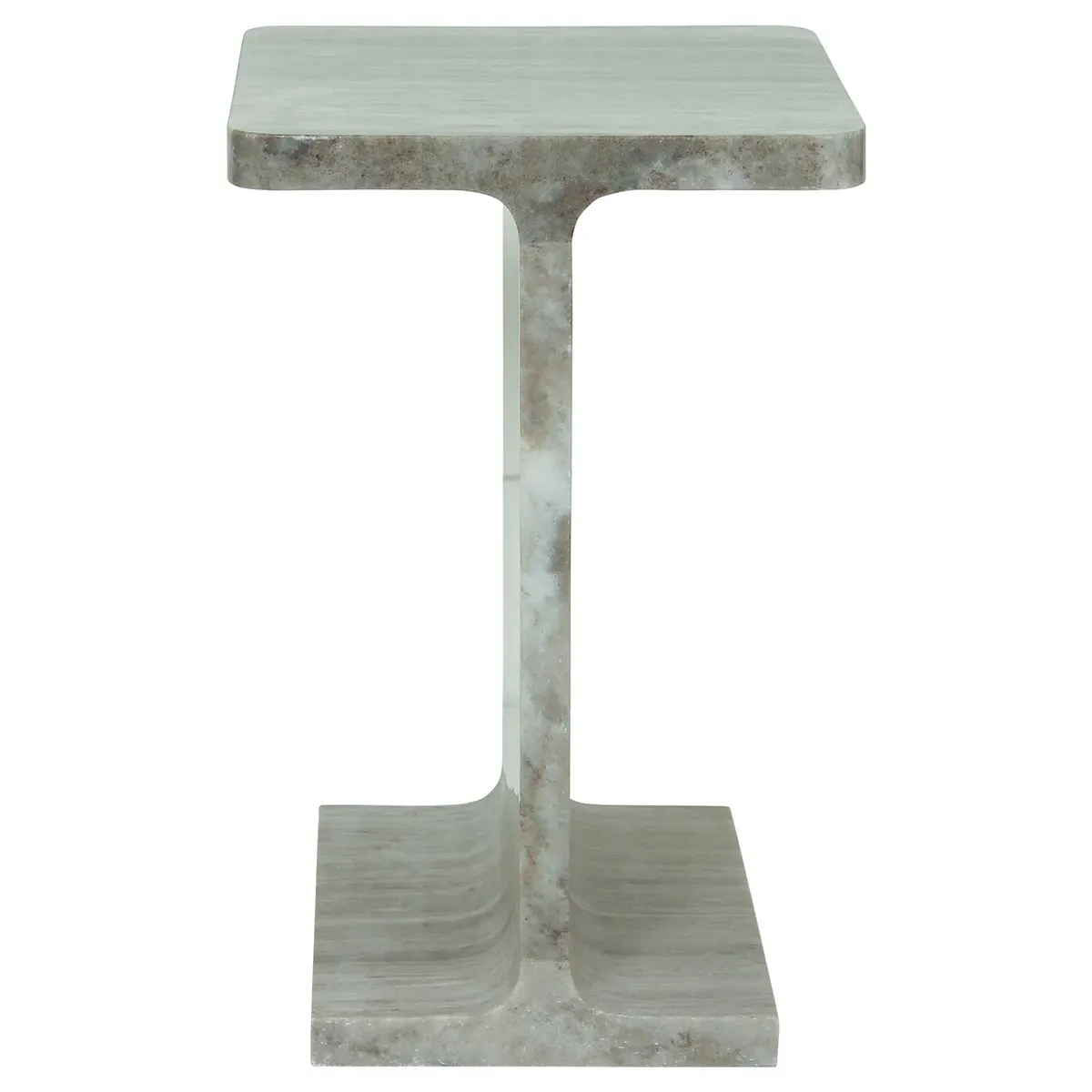 Lillian Rectangular Accent Side Table - Beige, Marble