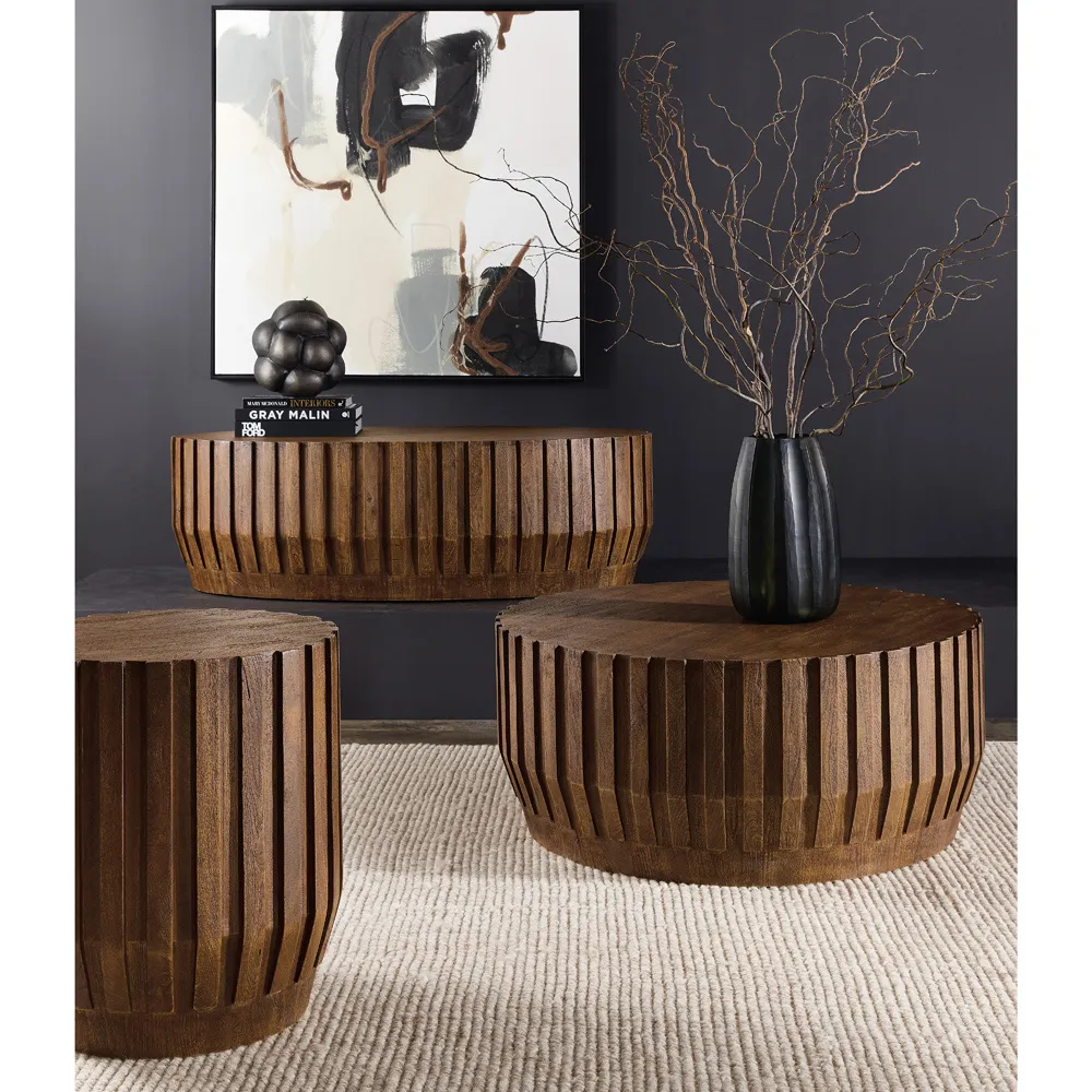 Lillian Round Coffee Table - Brown, Mango Wood