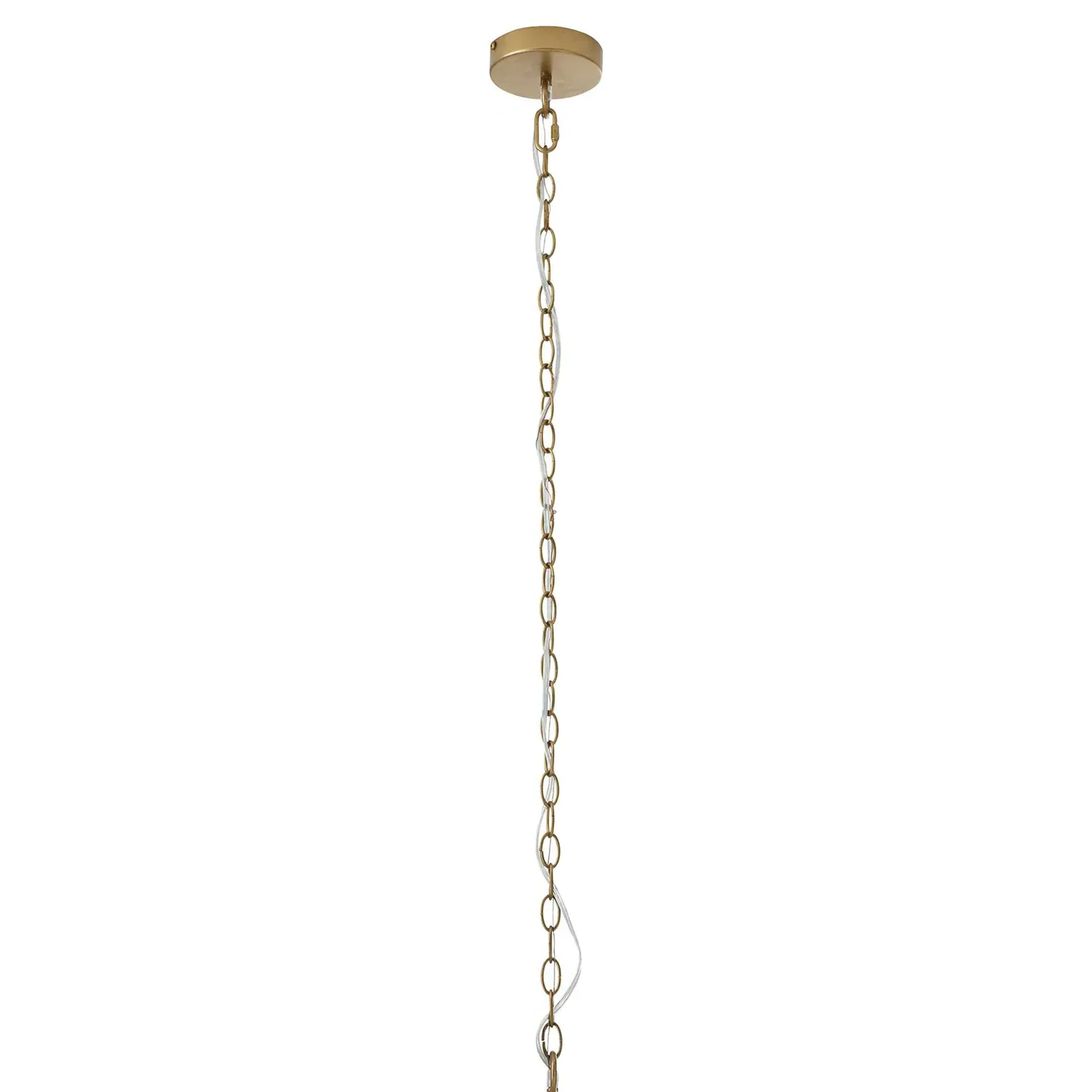 Lilo Wooden Beads Chandelier - White, Antique Brass