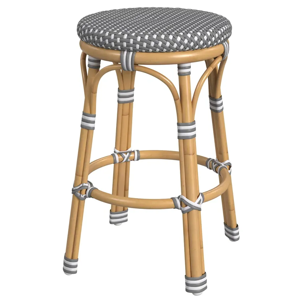 Lily Backless Counter Stool - Grey, Rattan image