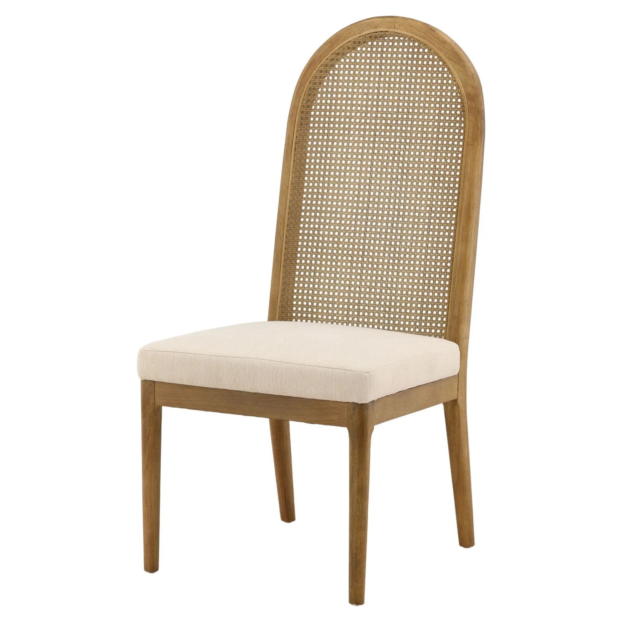 Lily Cane Dining Chair - Brown, Rubber Wood