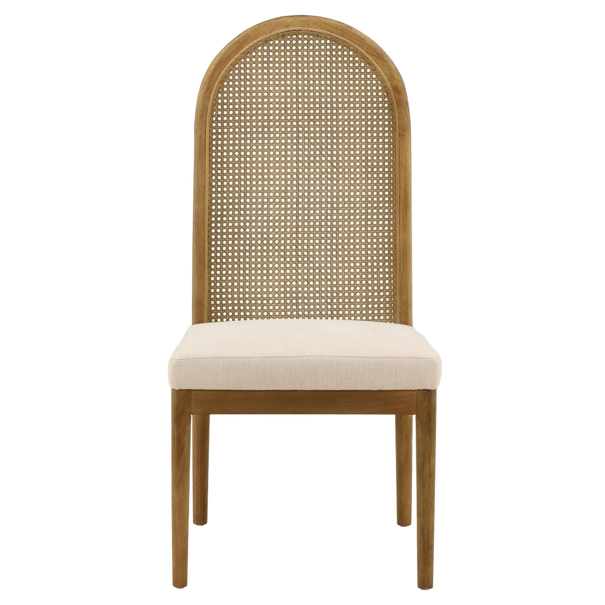 Lily Cane Dining Chair - Brown, Rubber Wood image