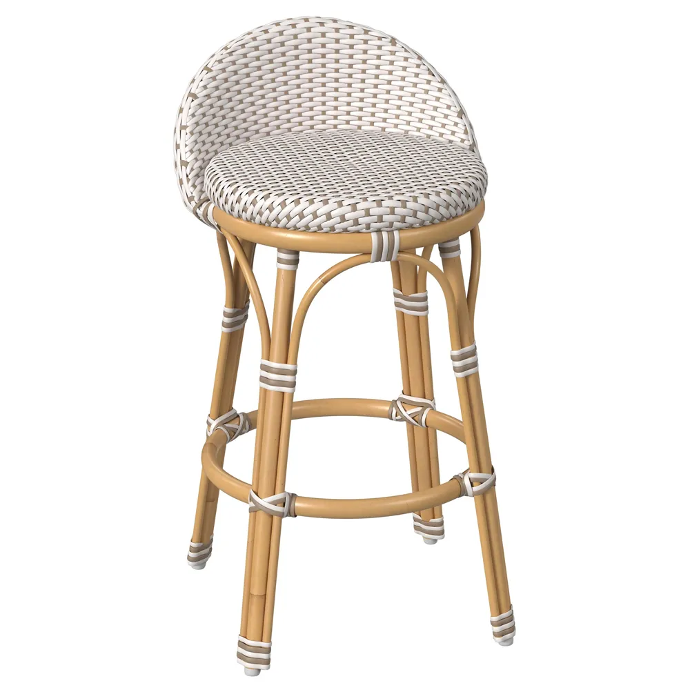 Lily Counter Stool - Beige, Rattan