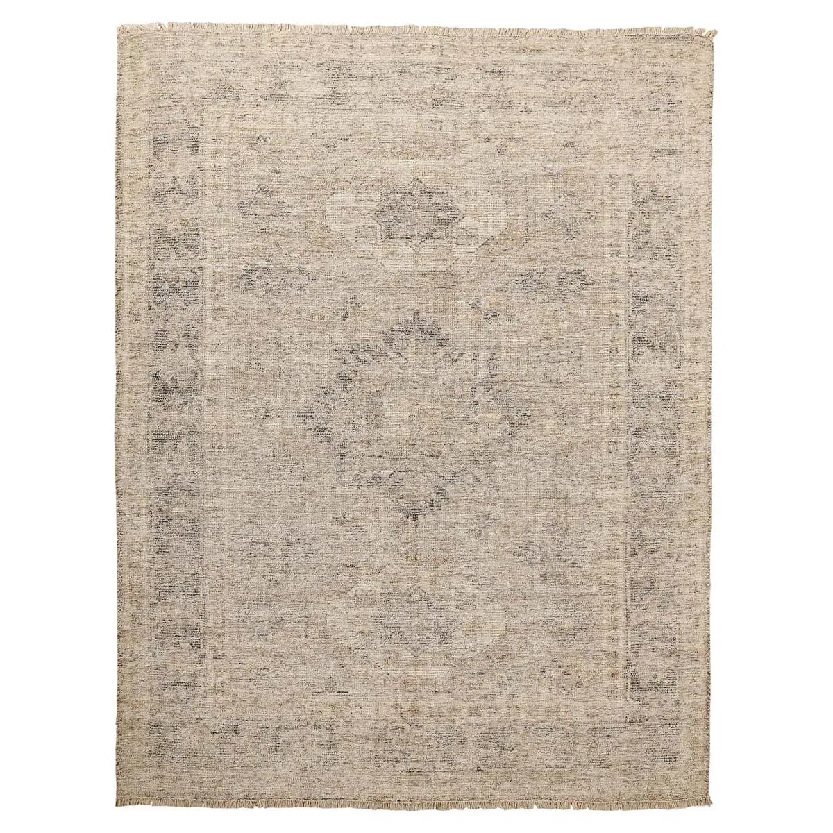 Lily Geometric Patterned Rug - Brown, Wool