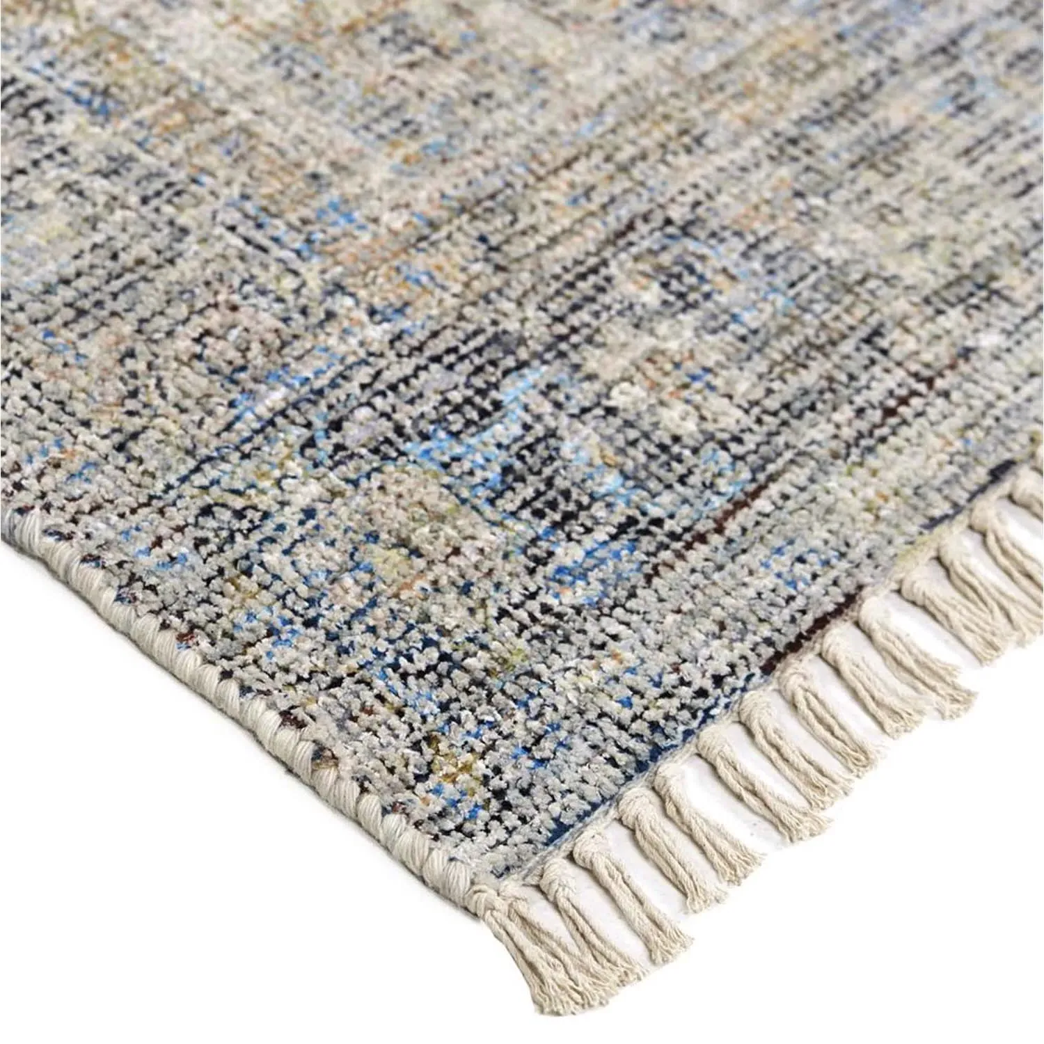 Lily Global Bazaar Floral Patterned Rug - Grey, Wool