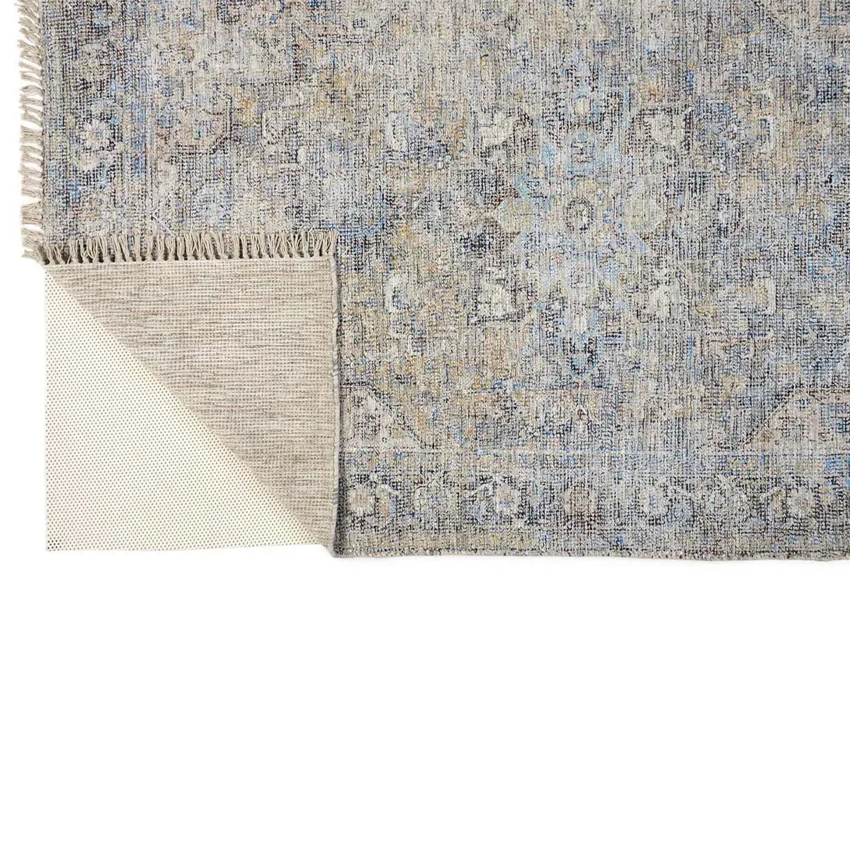 Lily Global Bazaar Floral Patterned Rug - Grey, Wool