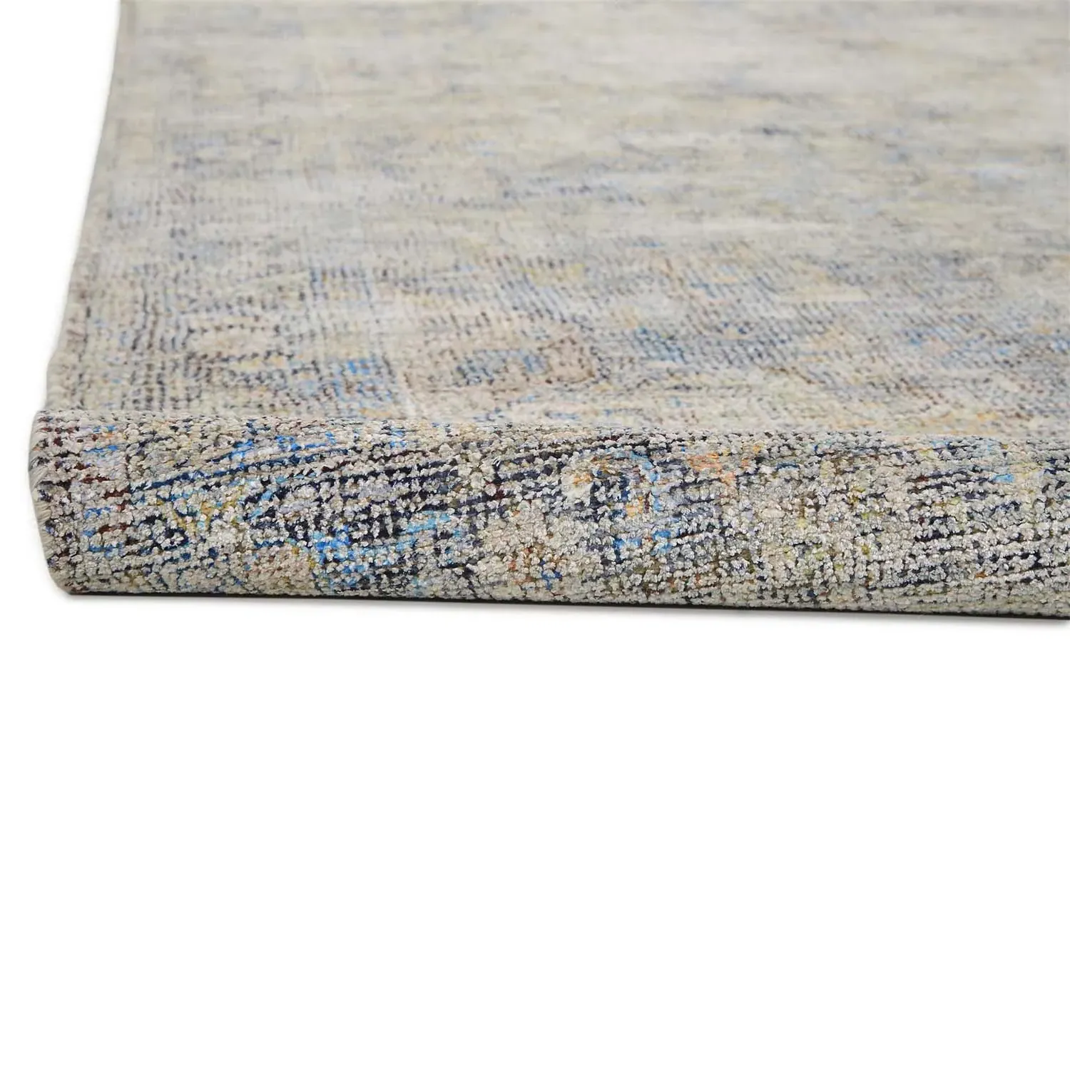 Lily Global Bazaar Floral Patterned Rug - Grey, Wool