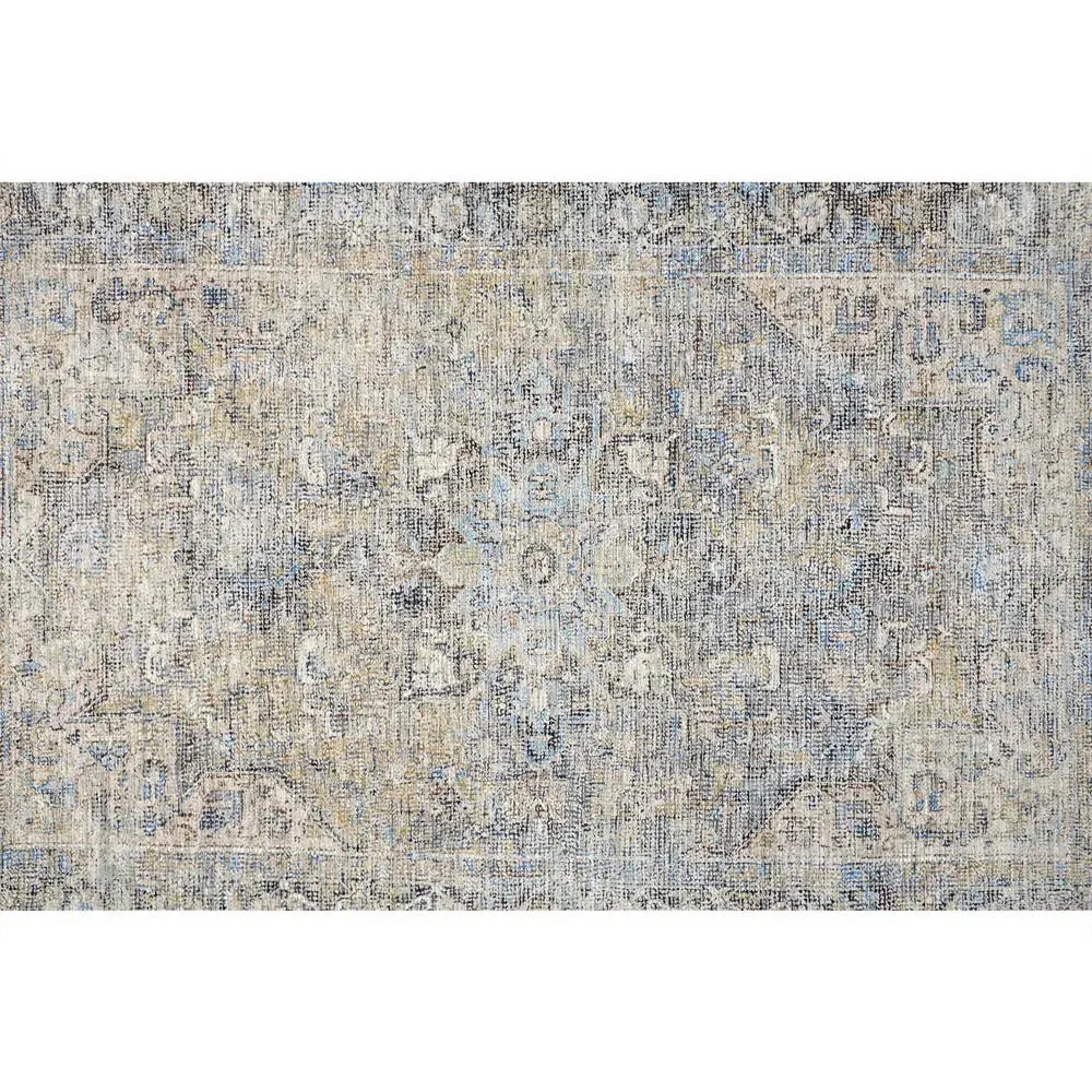 Lily Global Bazaar Floral Patterned Rug - Grey, Wool