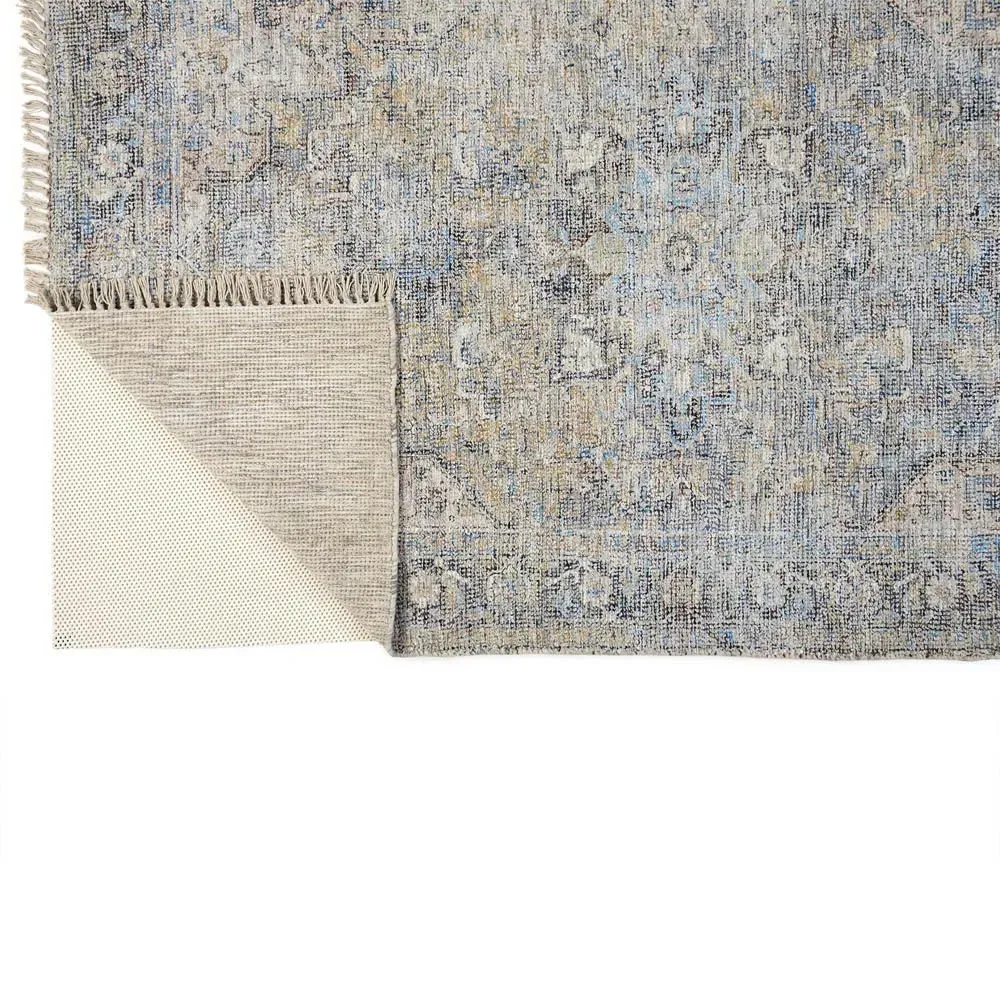 Lily Global Bazaar Floral Patterned Rug - Grey, Wool
