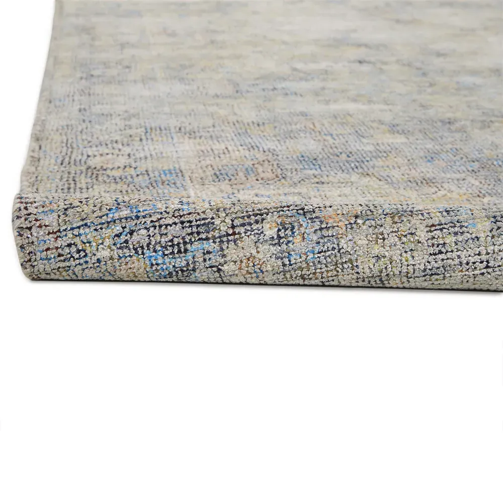 Lily Global Bazaar Floral Patterned Rug - Grey, Wool