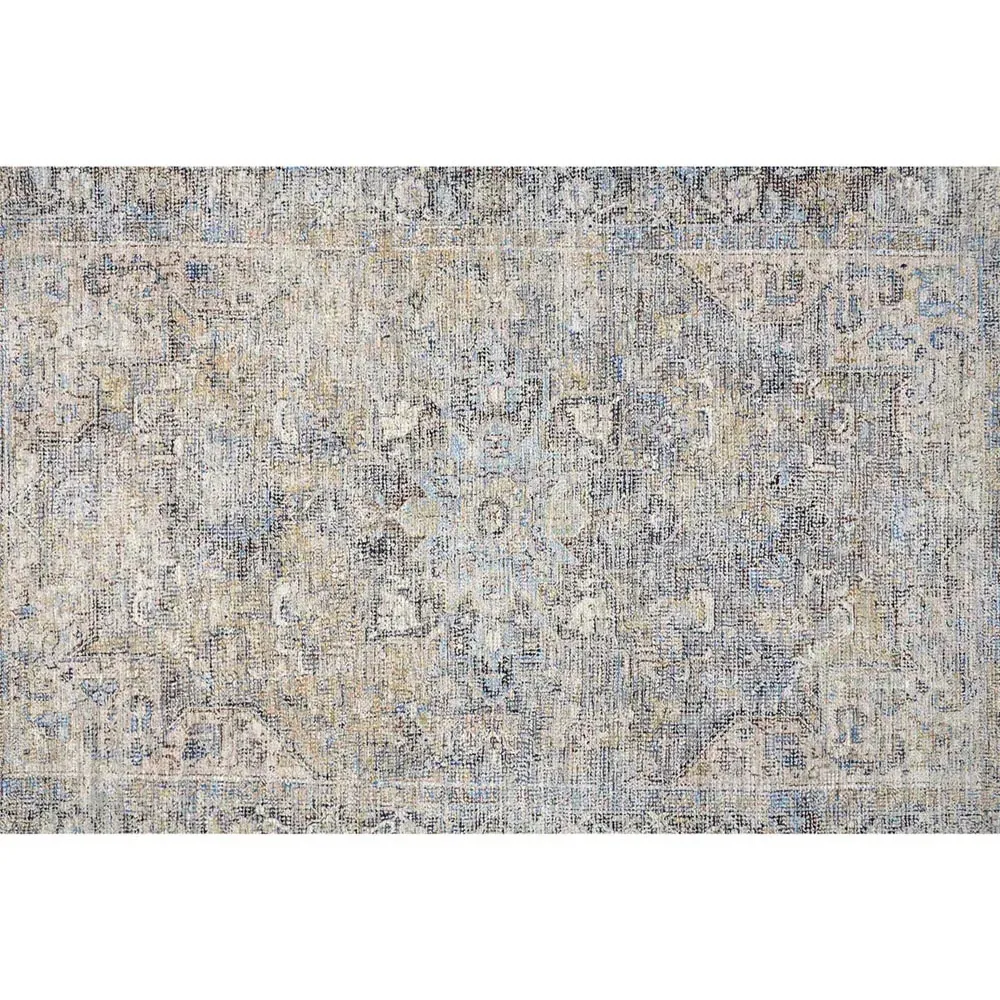Lily Global Bazaar Floral Patterned Rug - Grey, Wool
