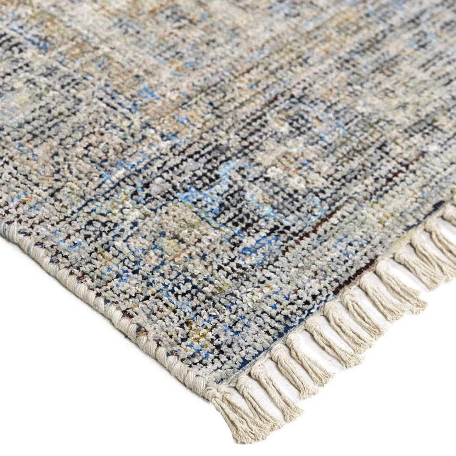 Lily Global Bazaar Floral Patterned Rug - Grey, Wool